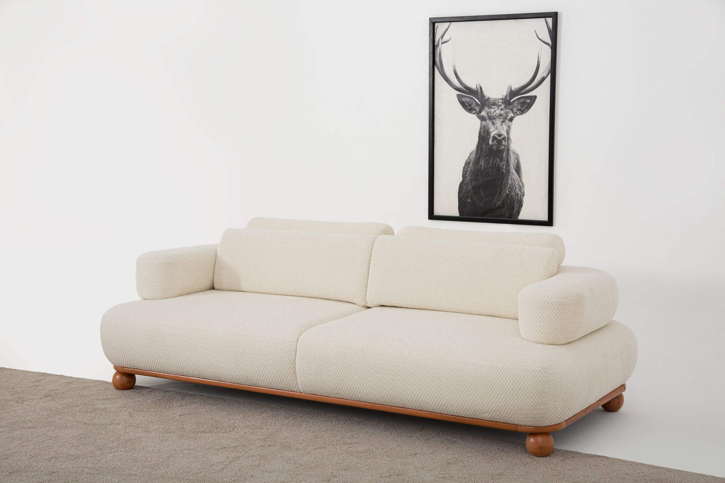 Sitzgruppe/Sofa Set - Wohnzimmergarnitur "Liatris" 3+3+1- Weiß - Nobelaa