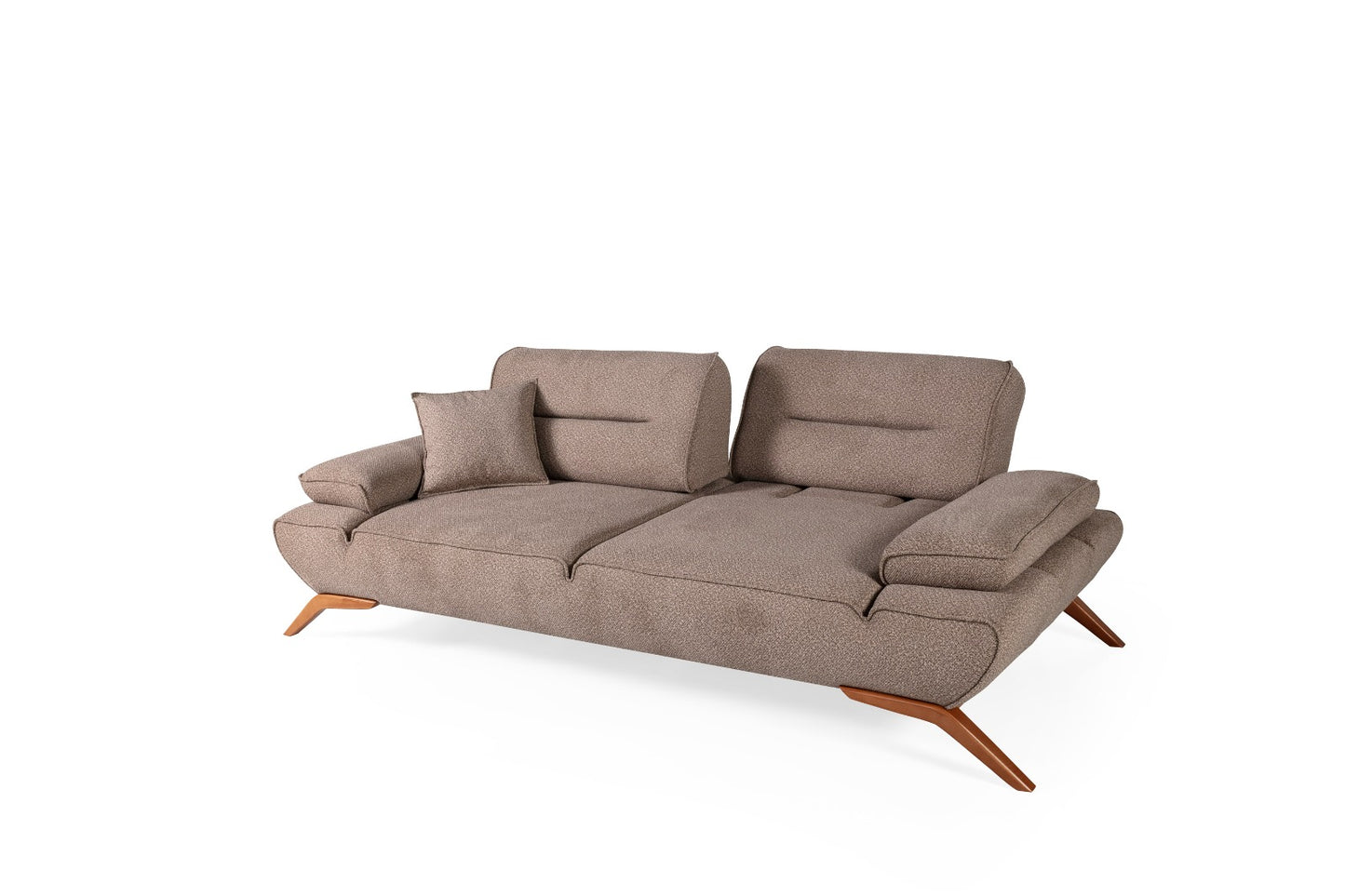 Sitzgruppe/Sofa Set - Wohnzimmergarnitur "Acantha" 3+3+1+1 - Hellbraun/Grau - Nobelaa