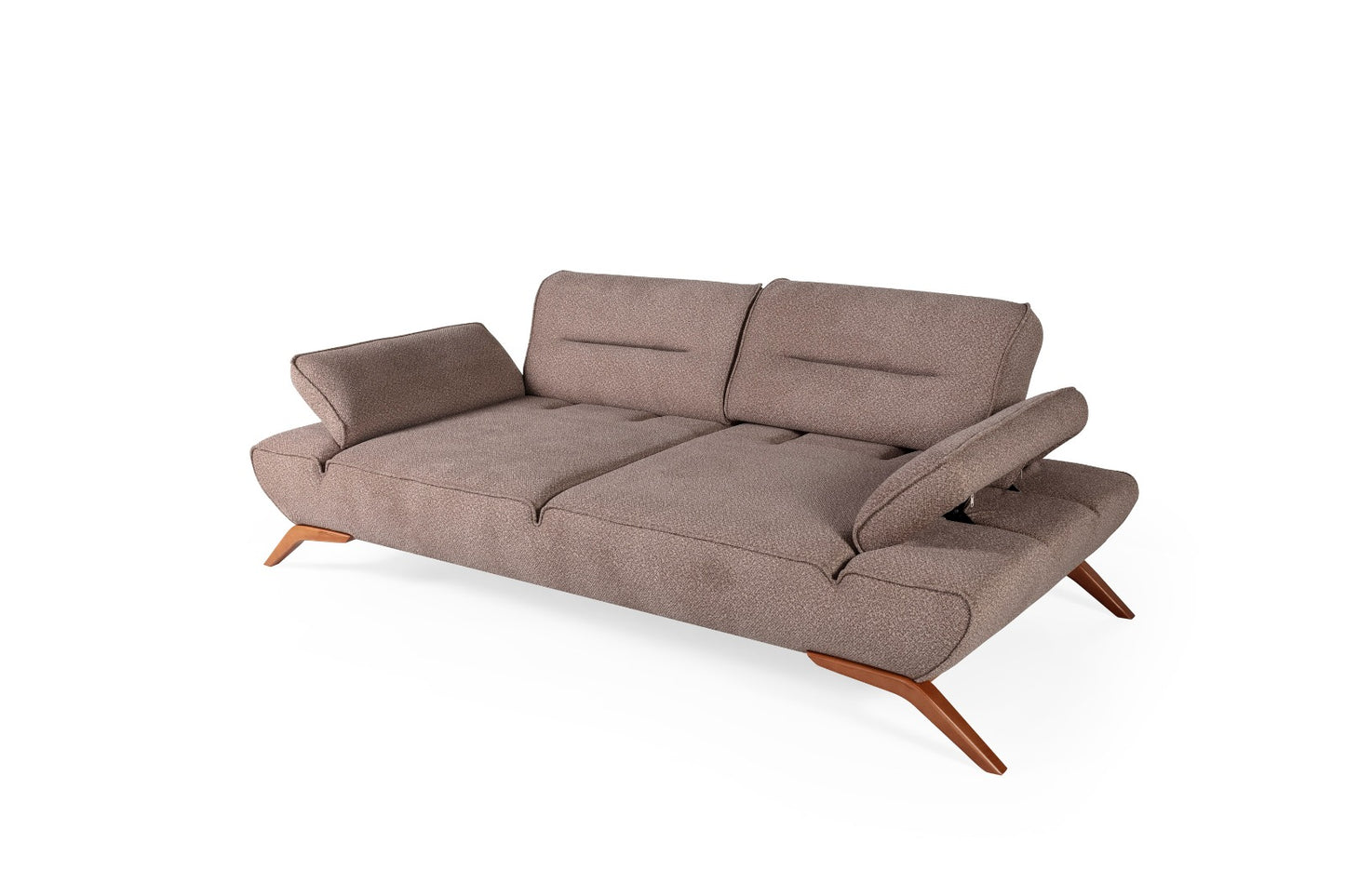 Sitzgruppe/Sofa Set - Wohnzimmergarnitur "Acantha" 3+3+1+1 - Hellbraun/Grau - Nobelaa