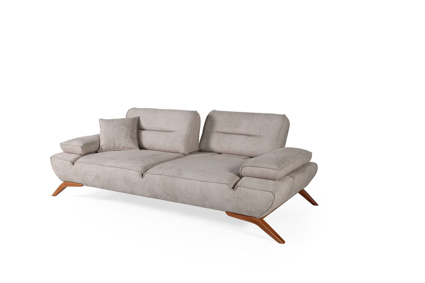 Sitzgruppe/Sofa Set - Wohnzimmergarnitur "Acantha" 3+3+1+1 - Hellbraun/Grau - Nobelaa
