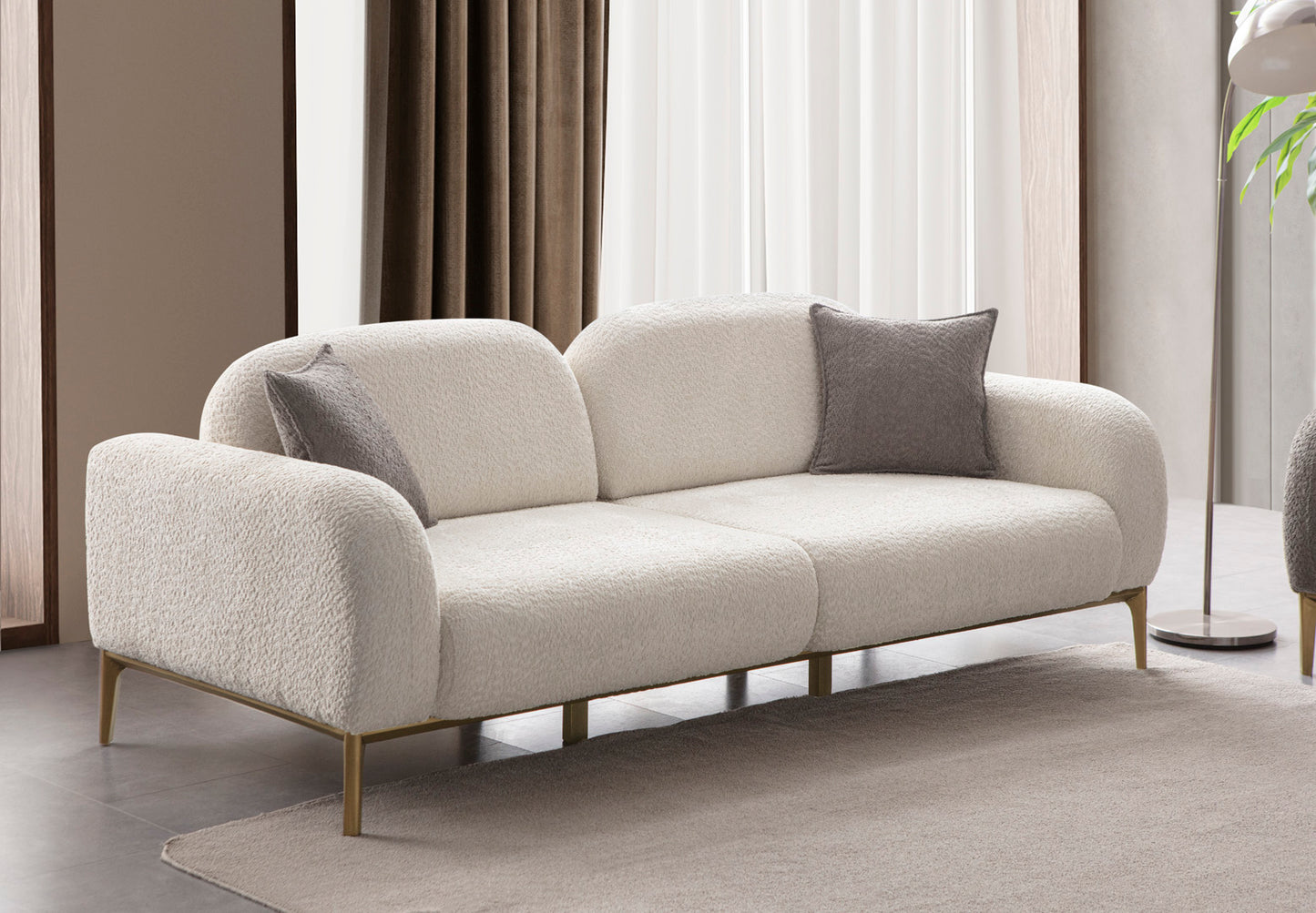 Sitzgruppe/Sofa Set - Wohnzimmergarnitur "Angelica" 3+3+1 + Mittelkonsolentisch