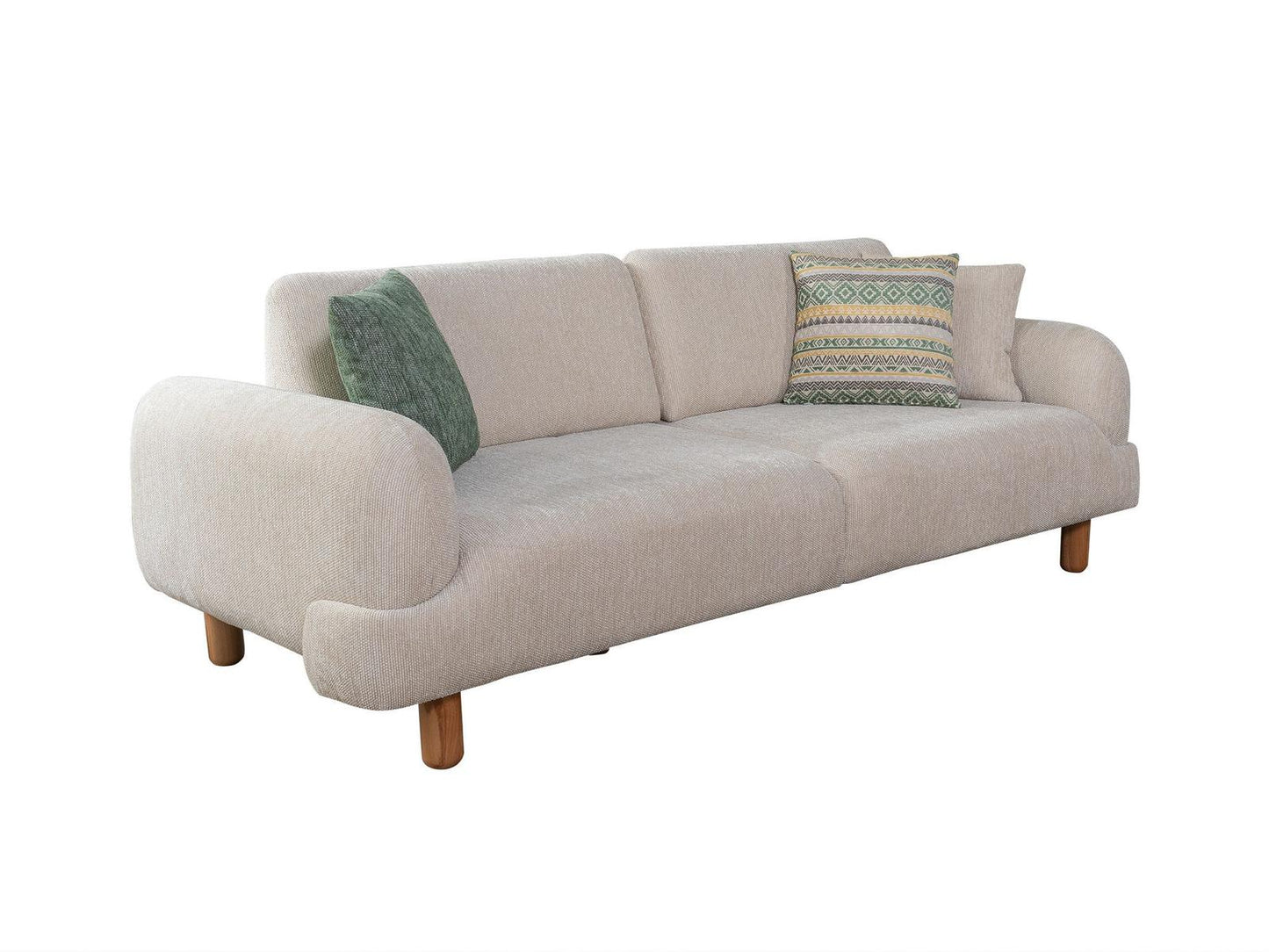 Sitzgruppe/Sofa Set - Wohnzimmergarnitur "Asphodel" 3+3+1+1 - Beige/Hellgrün