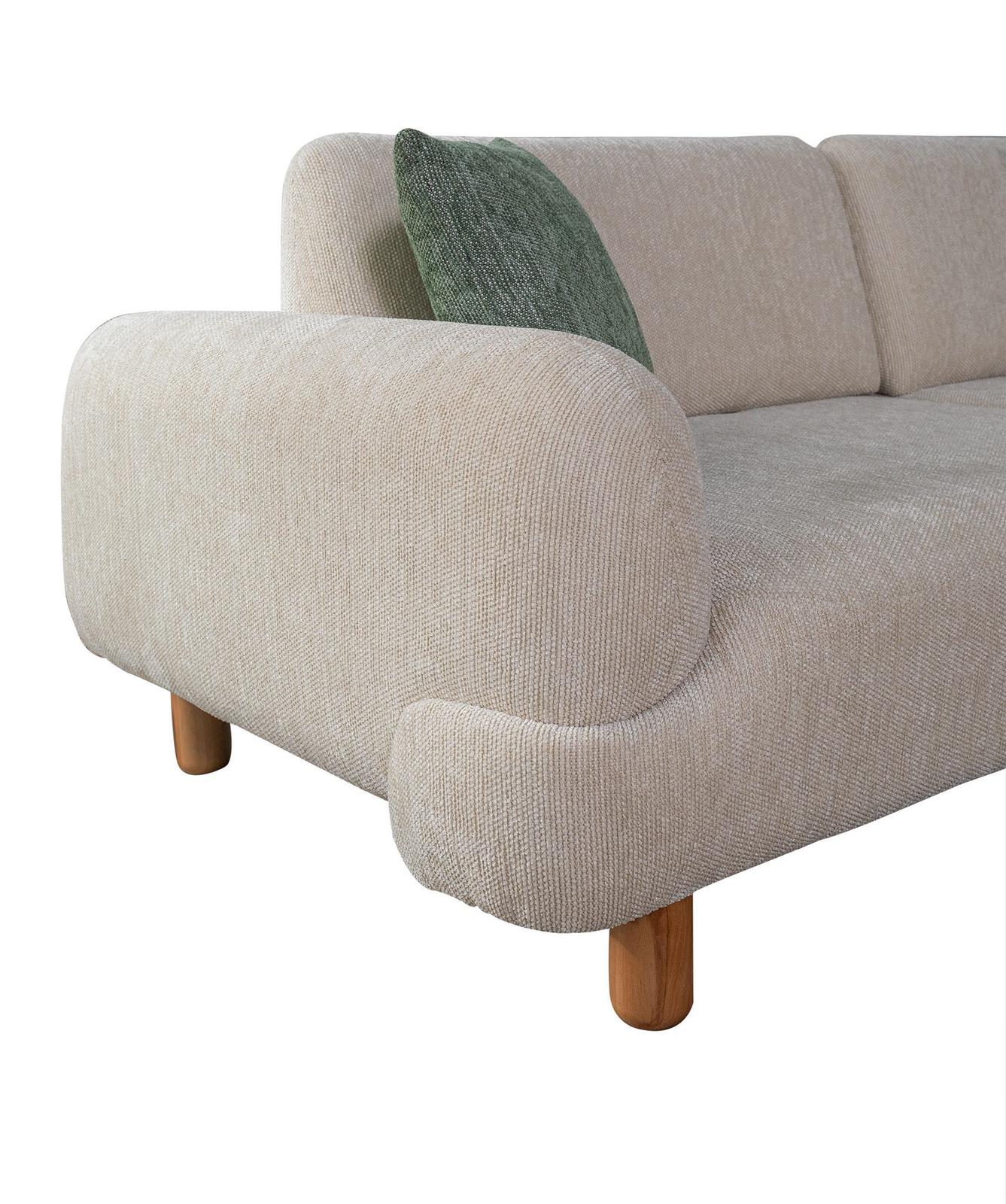 Sitzgruppe/Sofa Set - Wohnzimmergarnitur "Asphodel" 3+3+1+1 - Beige/Hellgrün