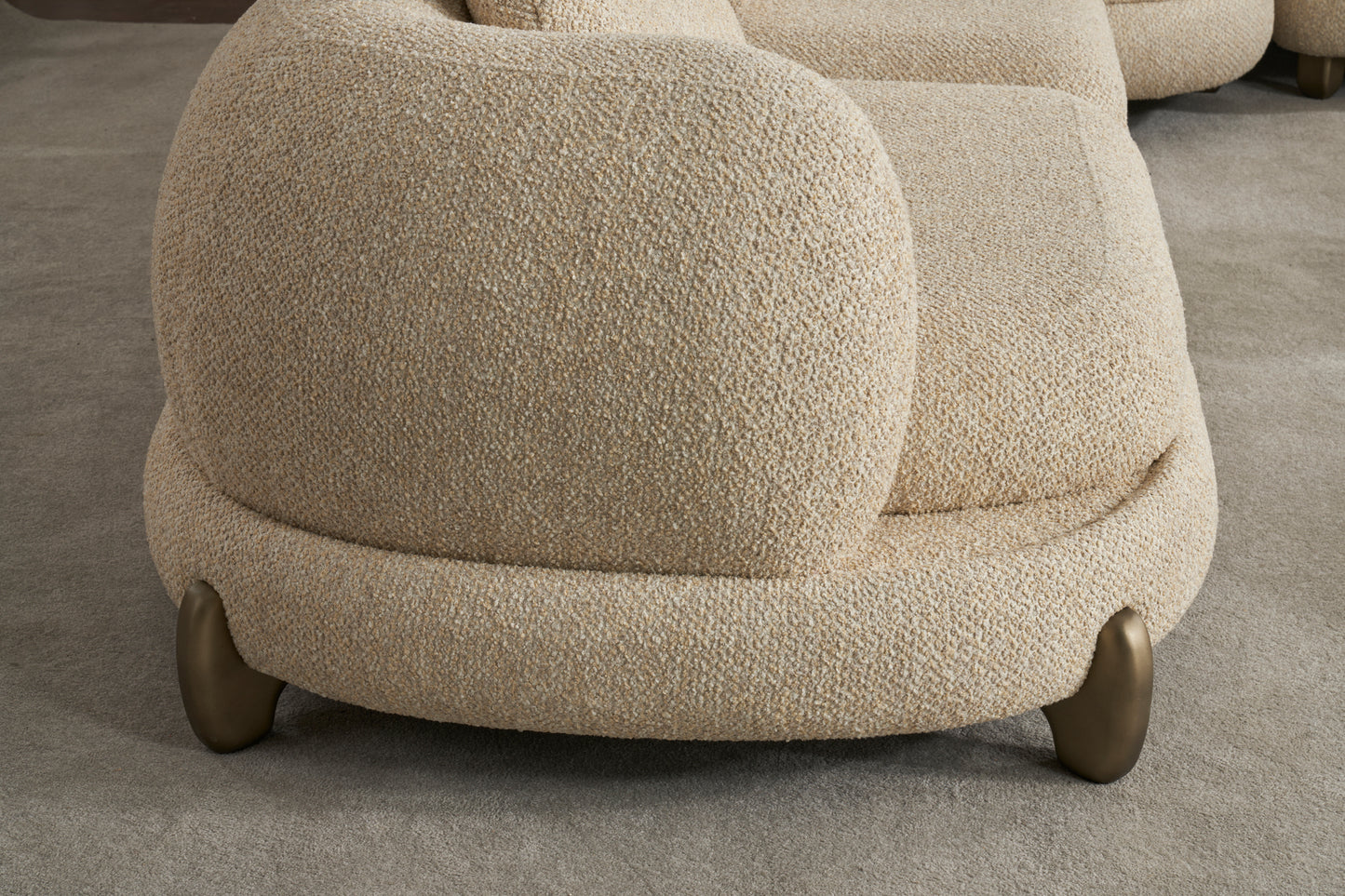 Modulare Ecksofa "Atmos" + Sessel + Hocker - Beige - Nobelaa