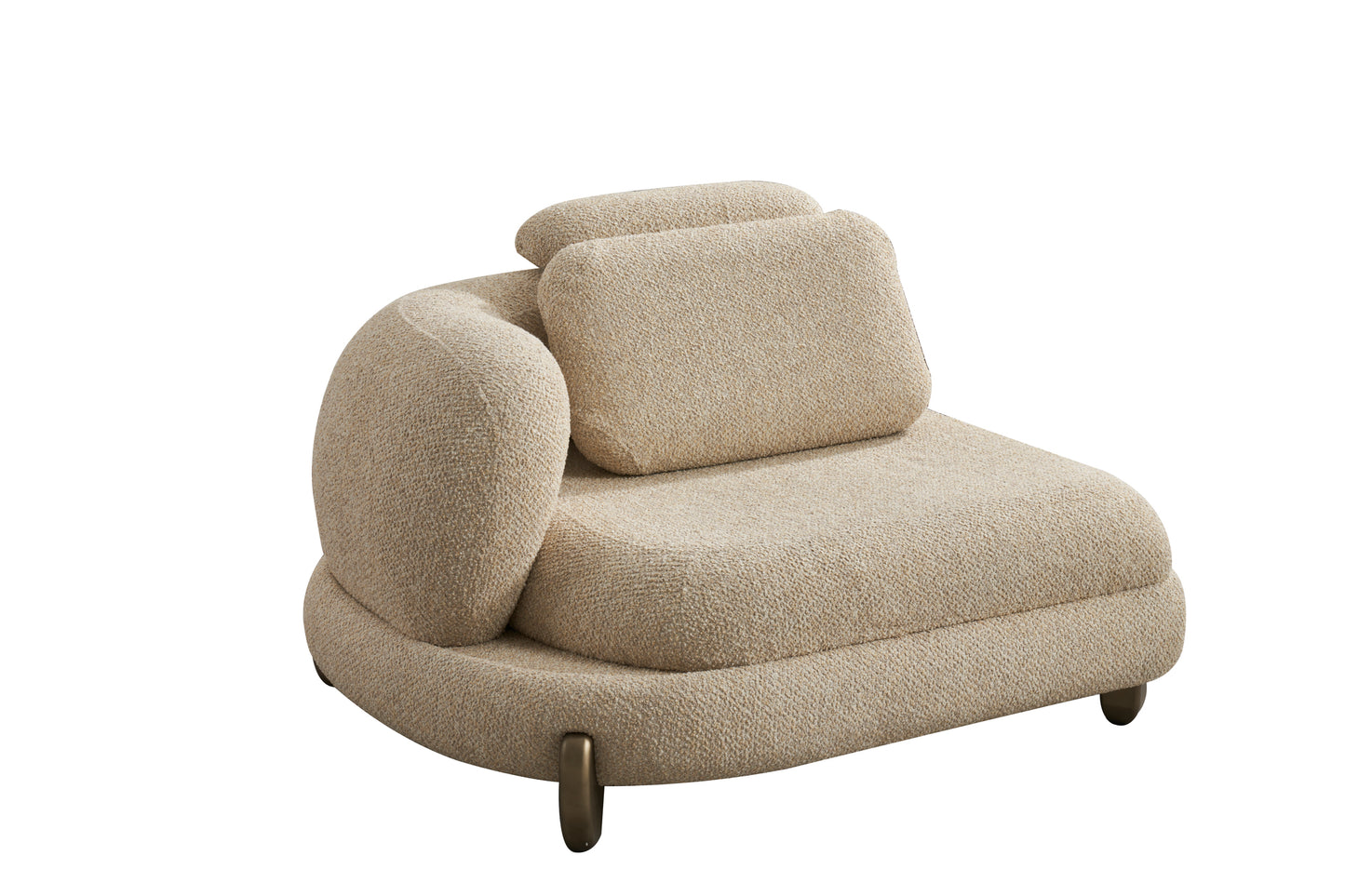 Modulare Ecksofa "Atmos" + Sessel + Hocker - Beige - Nobelaa