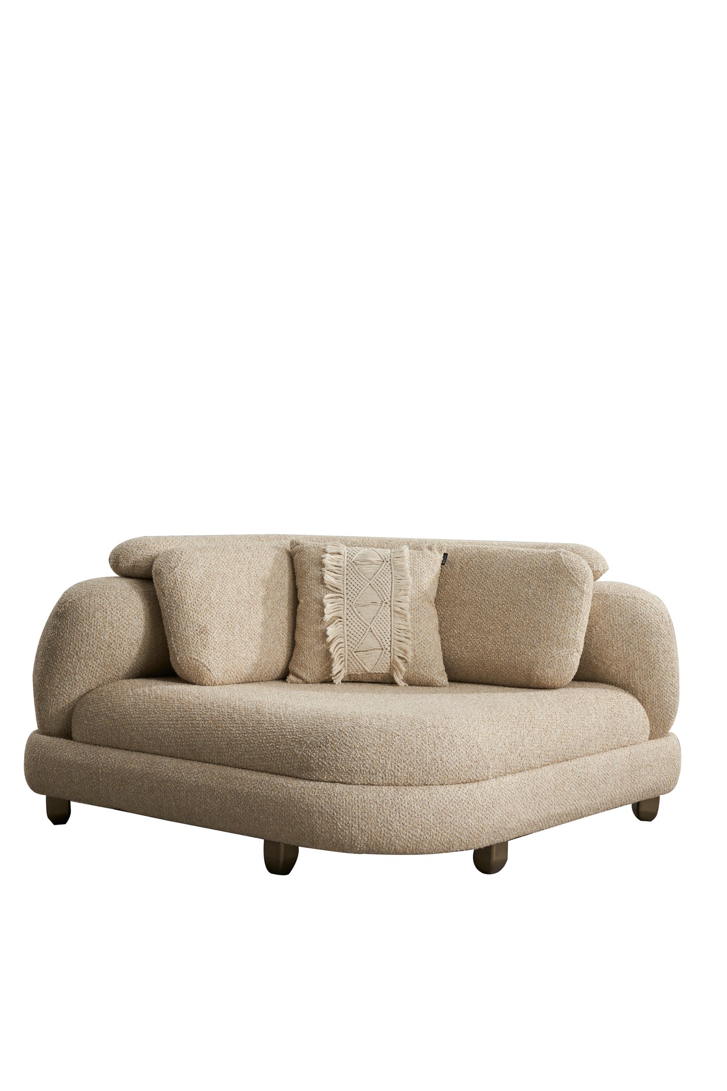 Modulare Ecksofa "Atmos" + Sessel + Hocker - Beige - Nobelaa
