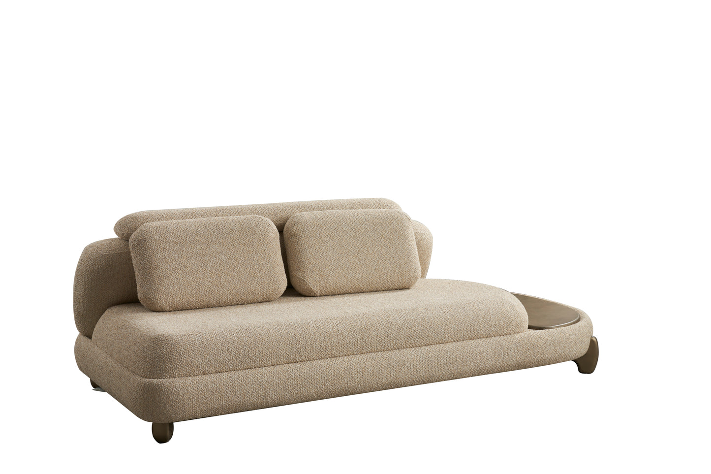 Modulare Ecksofa "Atmos" + Sessel + Hocker - Beige - Nobelaa