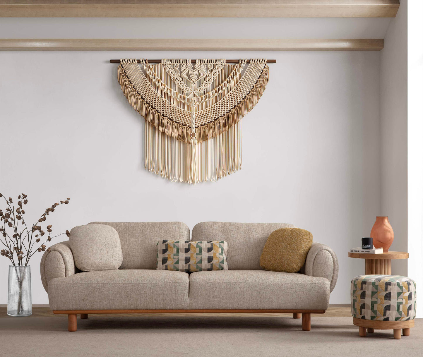 Sitzgruppe/Sofa Set - Wohnzimmergarnitur "Azalea" - Mintgrün/Beige/Gelb - Nobelaa