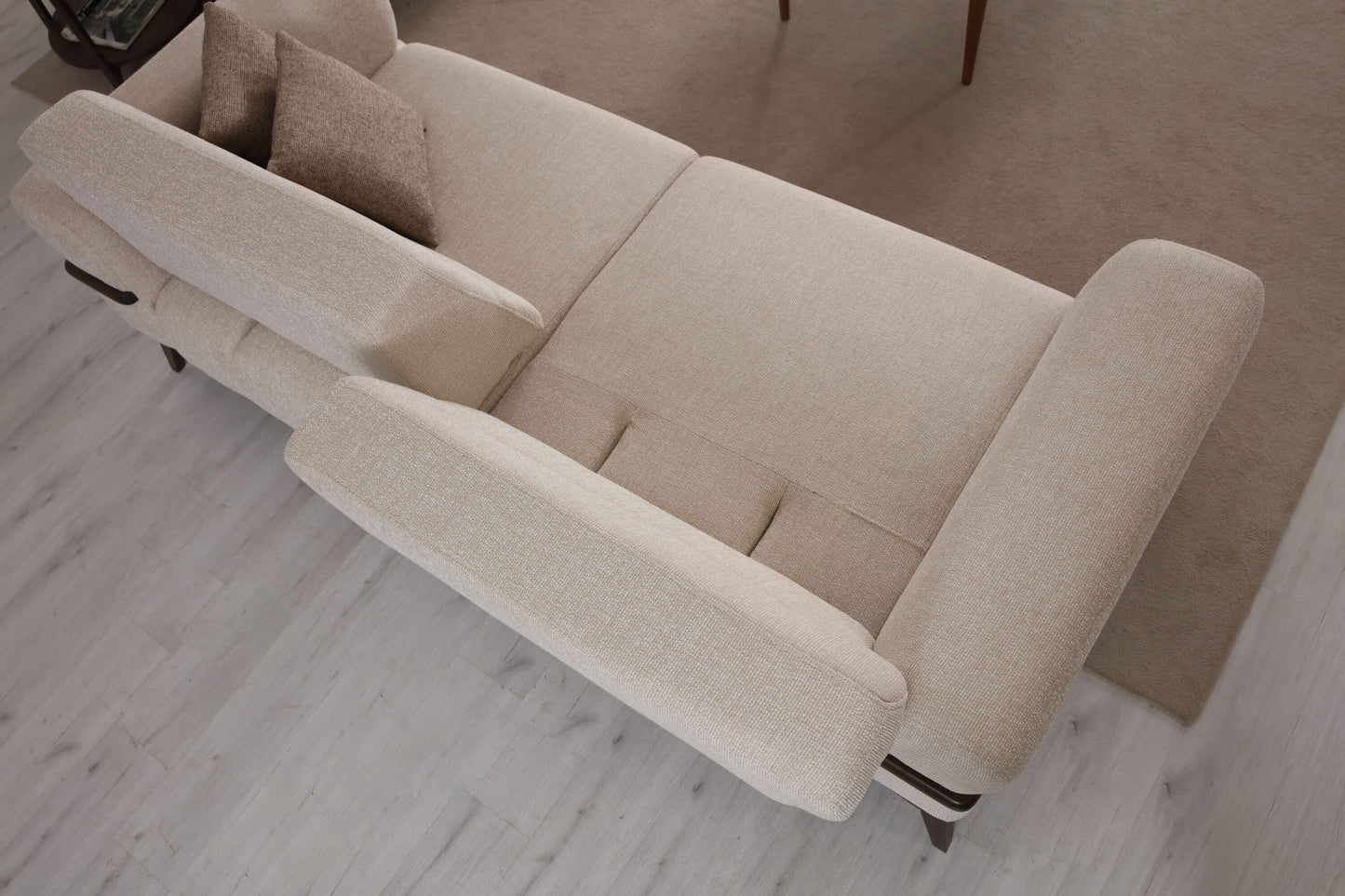 Sitzgruppe/Sofa Set - Wohnzimmergarnitur "Bayleaf" 3+3+1- Hellbraun/Beige- Nobelaa