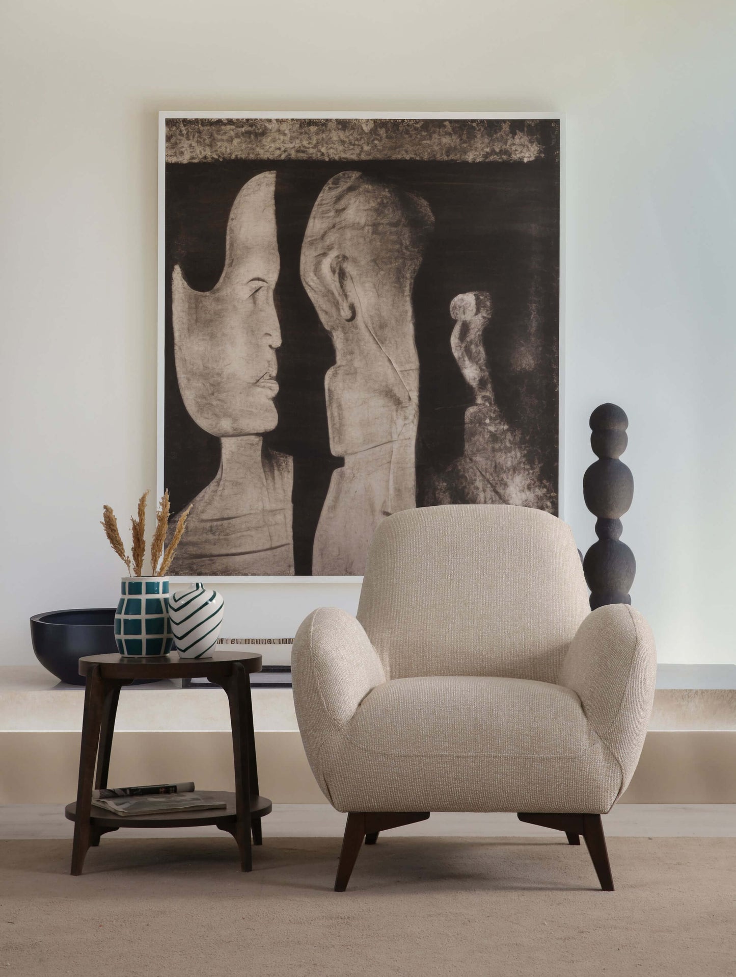 Sitzgruppe/Sofa Set - Wohnzimmergarnitur "Bayleaf" 3+3+1- Hellbraun/Beige- Nobelaa