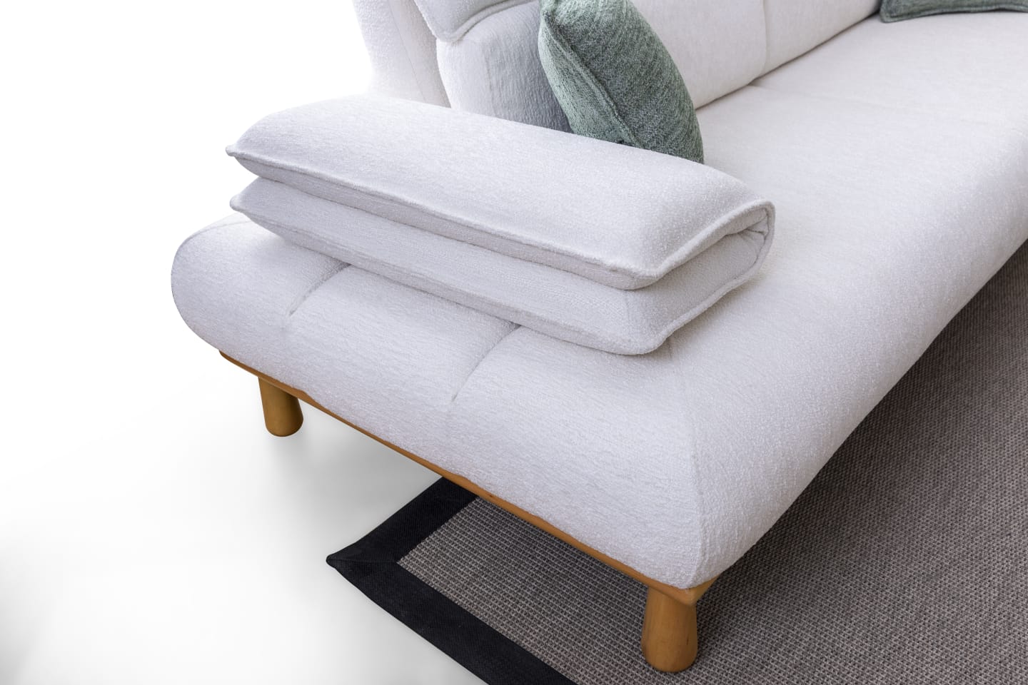 Sitzgruppe/Sofa Set - Wohnzimmergarnitur "Bleuet" 3+3+1+1 - Weiß/Grau - Nobelaa