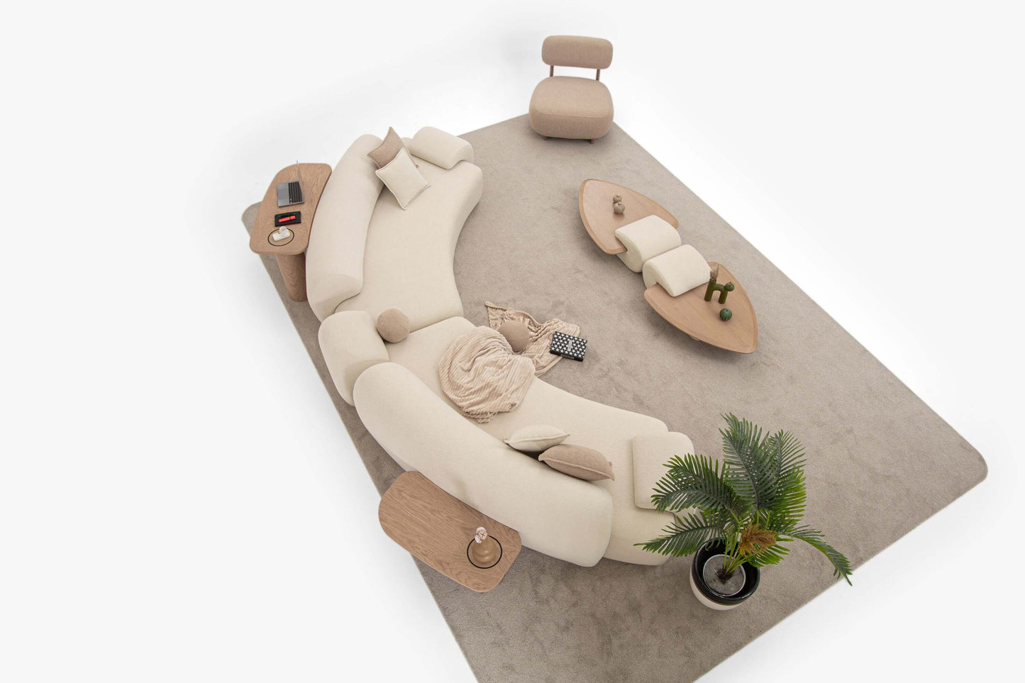 Ecksofa "Bluebelline" + Sessel - Beige - Nobelaa