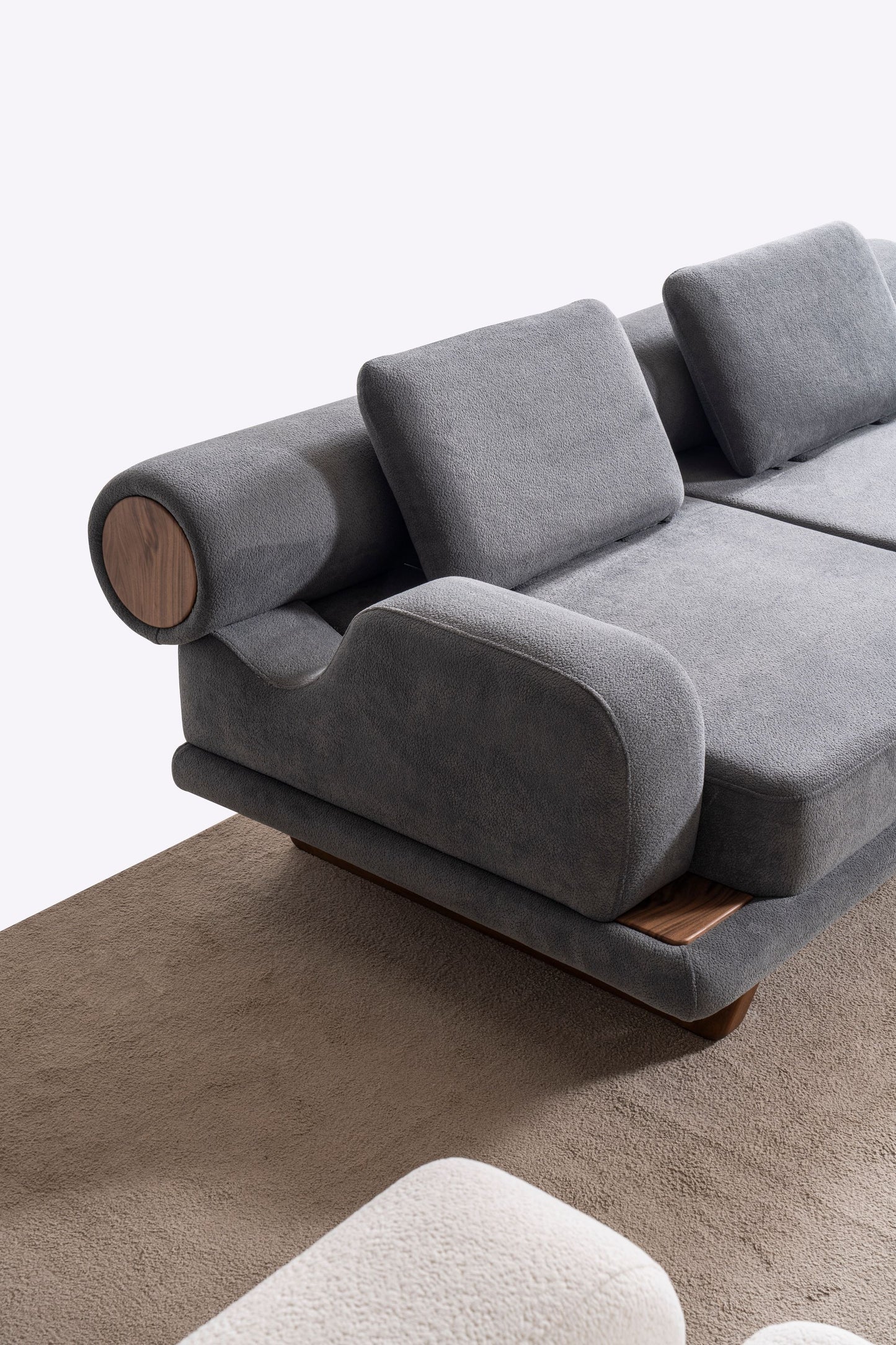 Sitzgruppe/Sofa Set - Wohnzimmergarnitur "Buttercup" - Weiß/Grau- Nobelaa