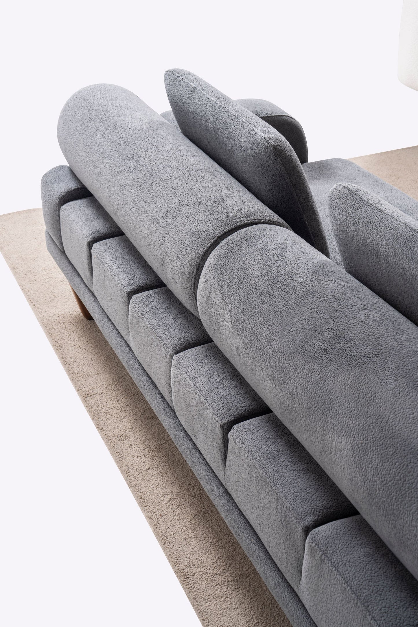 Sitzgruppe/Sofa Set - Wohnzimmergarnitur "Buttercup" - Weiß/Grau- Nobelaa
