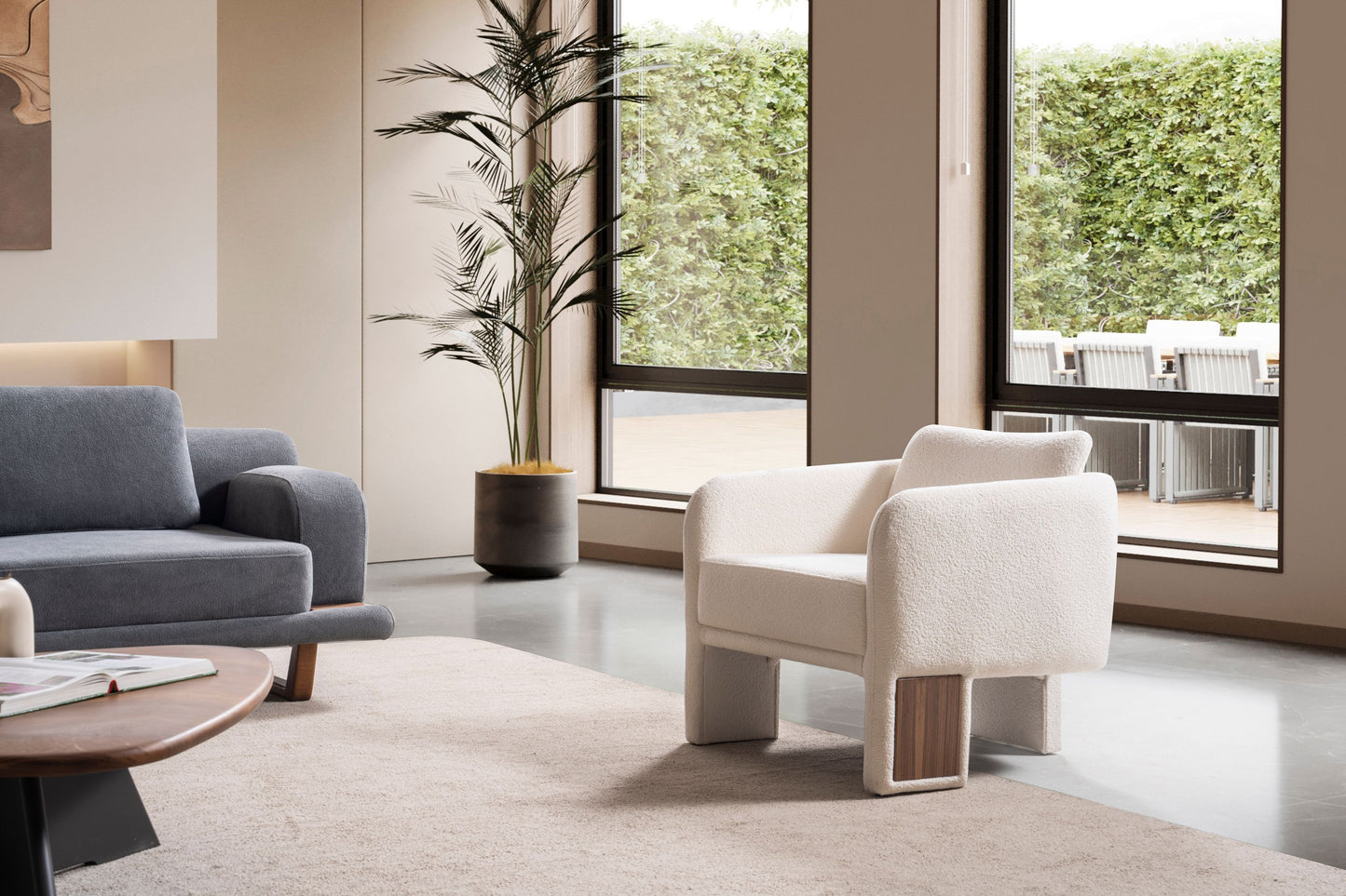 Sitzgruppe/Sofa Set - Wohnzimmergarnitur "Buttercup" - Weiß/Grau- Nobelaa
