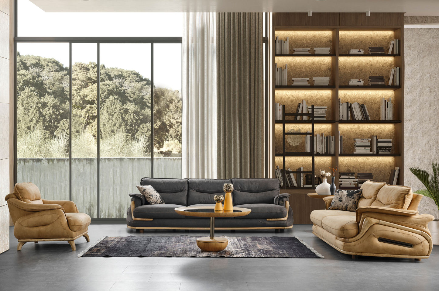 Nobelaa - Sitzgruppe/Sofa Set - Wohnzimmergarnitur "Calliandra" 3+2+1