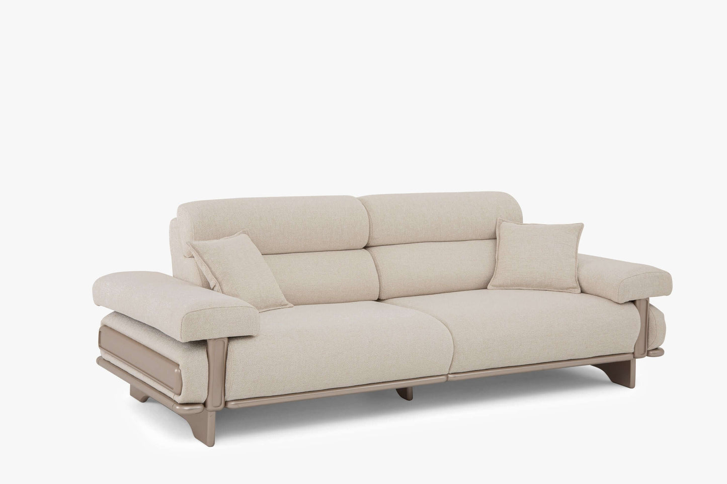 Sitzgruppe/Sofa Set - Wohnzimmergarnitur "Cassiope" 3+3+1+1 - Beige/Braun - Nobelaa