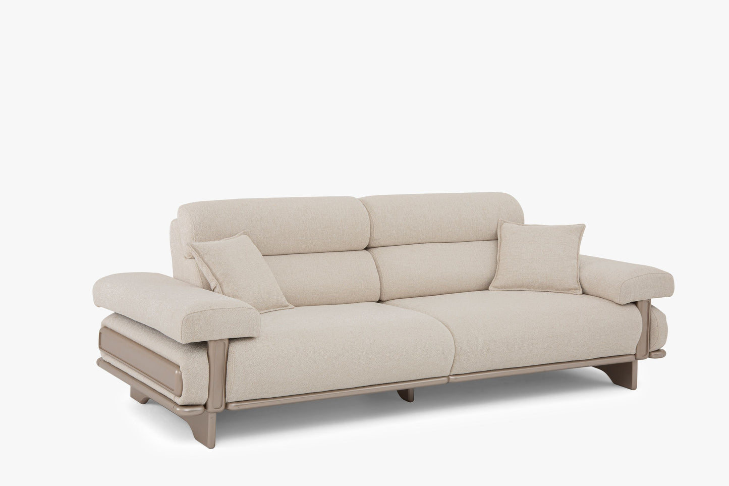 Sitzgruppe/Sofa Set - Wohnzimmergarnitur "Cassiope" 3+3+1+1 - Beige/Braun - Nobelaa
