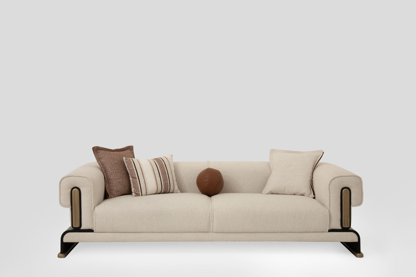 Sitzgruppe/Sofa Set - Wohnzimmergarnitur "Celosia" 3+2+1 - Beige/Braun - Nobelaa