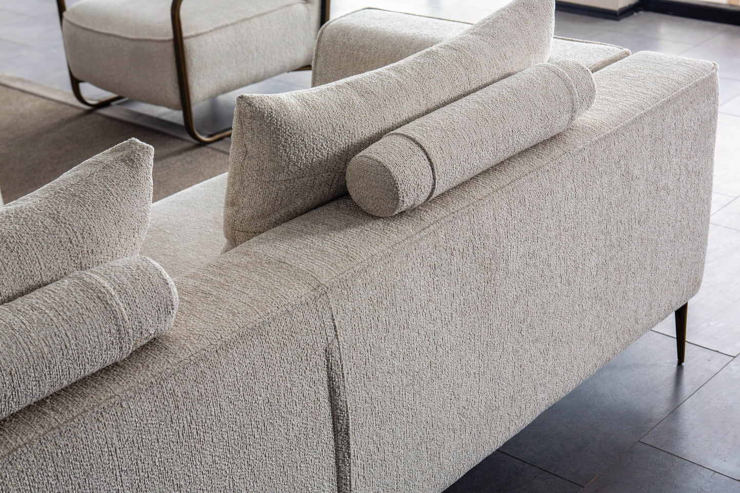 Sitzgruppe/Sofa Set - Wohnzimmergarnitur "Cerise" 3+3+1 - Beige - Nobelaa