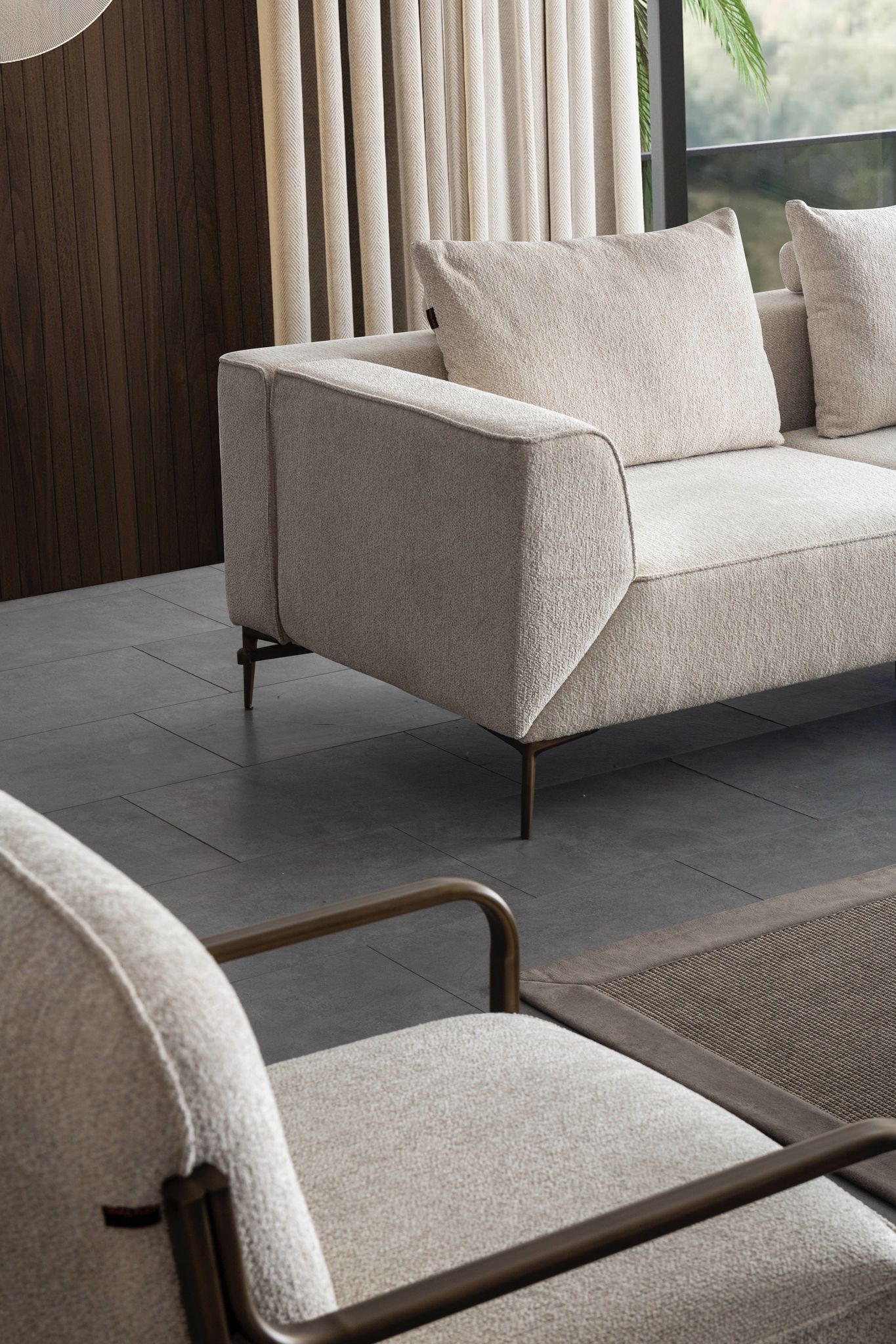 Sitzgruppe/Sofa Set - Wohnzimmergarnitur "Cerise" 3+3+1 - Beige - Nobelaa