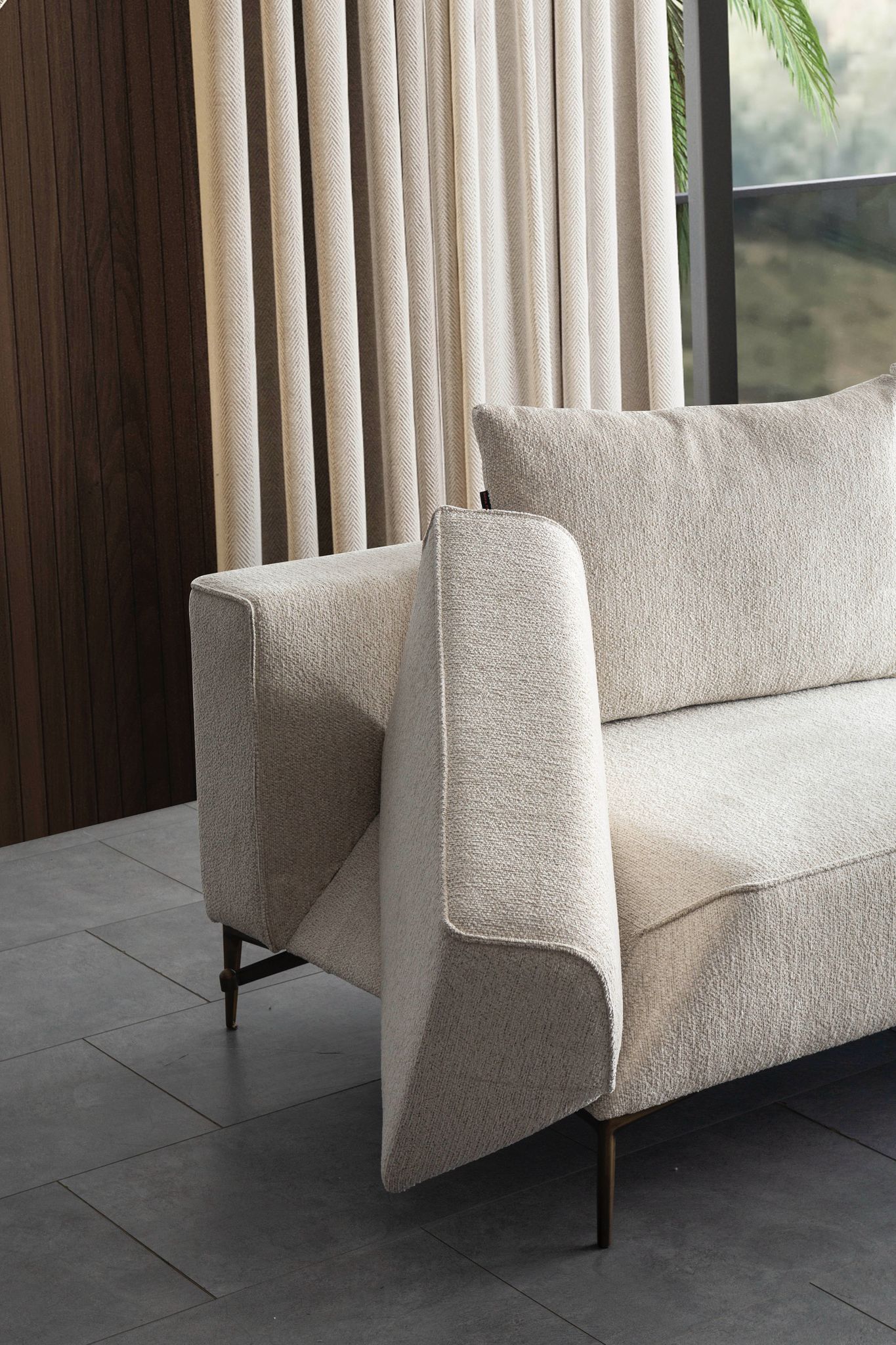 Sitzgruppe/Sofa Set - Wohnzimmergarnitur "Cerise" 3+3+1 - Beige - Nobelaa