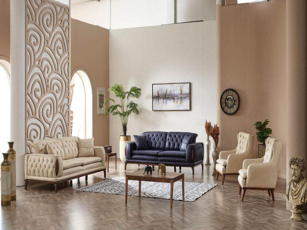 Sitzgruppe/Sofa Set - Wohnzimmergarnitur "Clary" 3+3+1+1