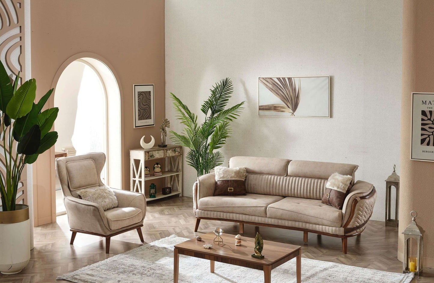 Sitzgruppe/Sofa Set - Wohnzimmergarnitur "Croton" 3+3+1+1