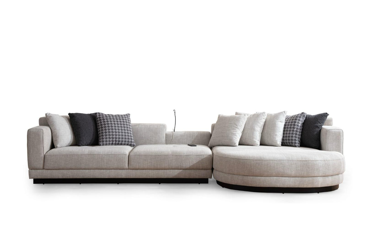 Sitzgruppe/Sofa Set - Wohnzimmergarnitur "Crownelia" - Ecksofa + 3-Sitzer + Sessel - Hellgrau - Nobelaa