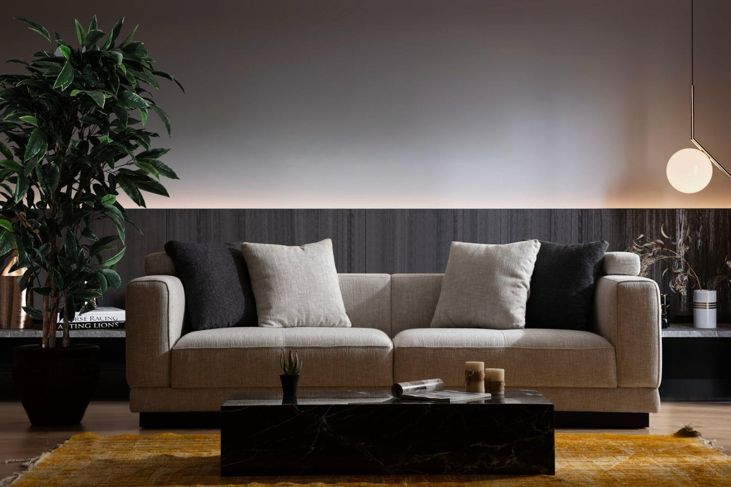 Sitzgruppe/Sofa Set - Wohnzimmergarnitur "Crownelia" - Ecksofa + 3-Sitzer + Sessel - Hellgrau - Nobelaa