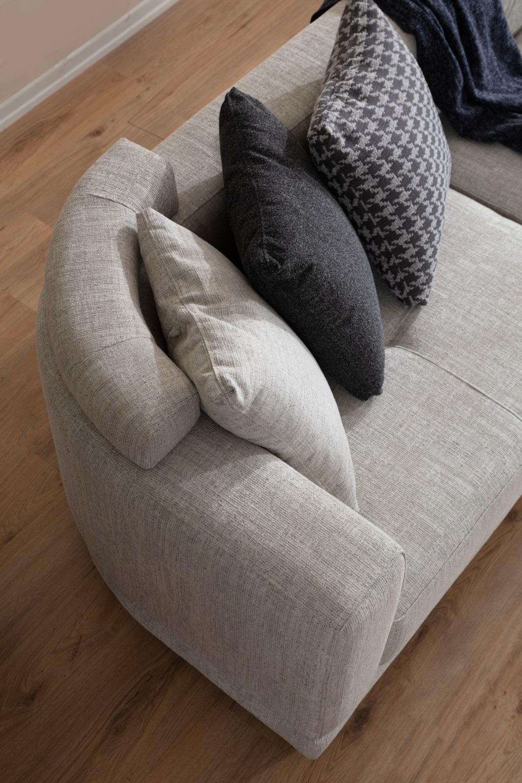 Sitzgruppe/Sofa Set - Wohnzimmergarnitur "Crownelia" - Ecksofa + 3-Sitzer + Sessel - Hellgrau - Nobelaa