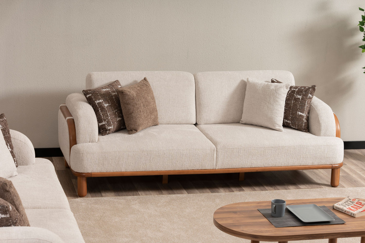 Sitzgruppe/Sofa Set - Wohnzimmergarnitur "Dianella" 3+3+1+1 - Weiß - Nobelaa