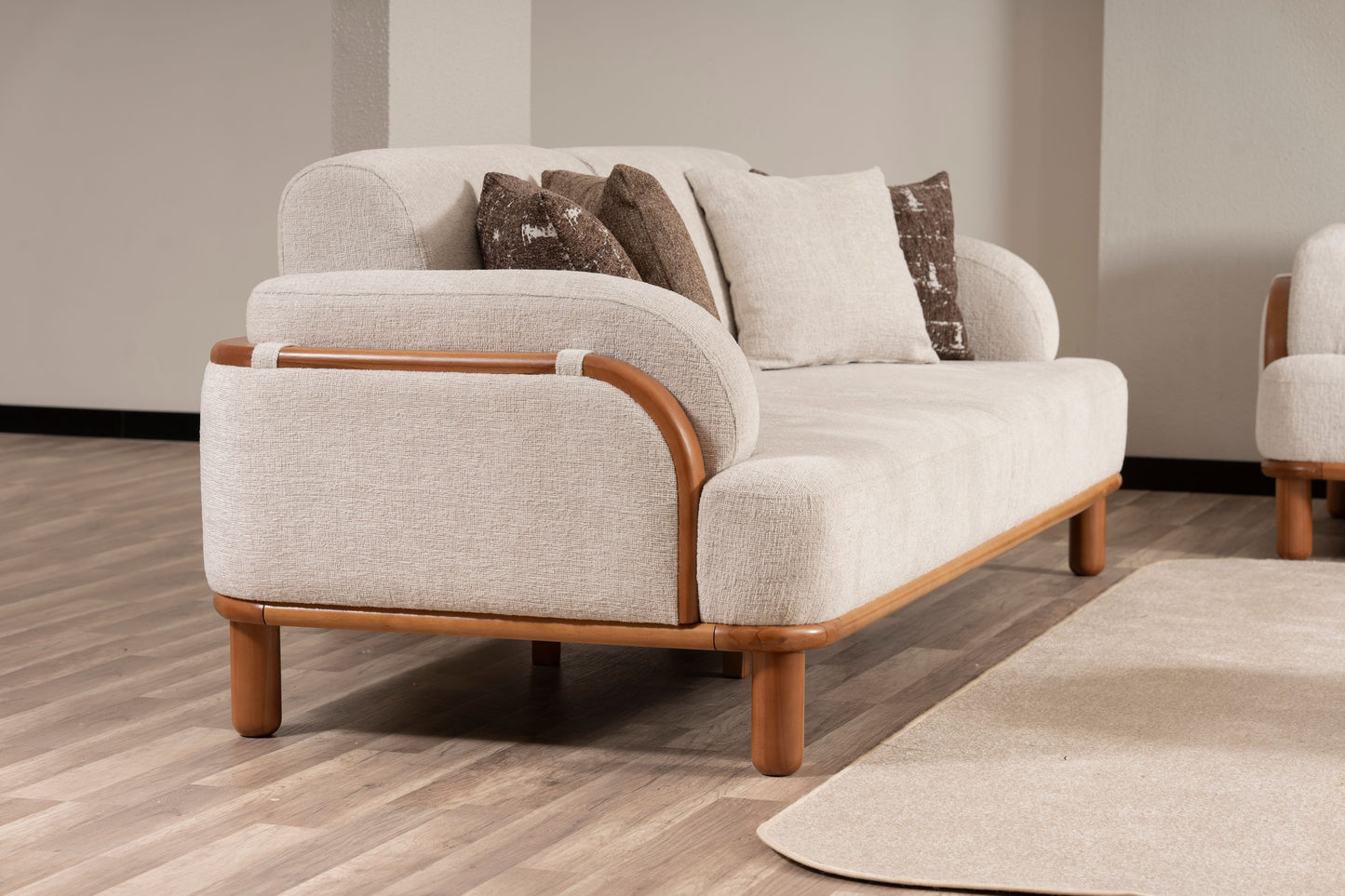 Sitzgruppe/Sofa Set - Wohnzimmergarnitur "Dianella" 3+3+1+1 - Weiß - Nobelaa