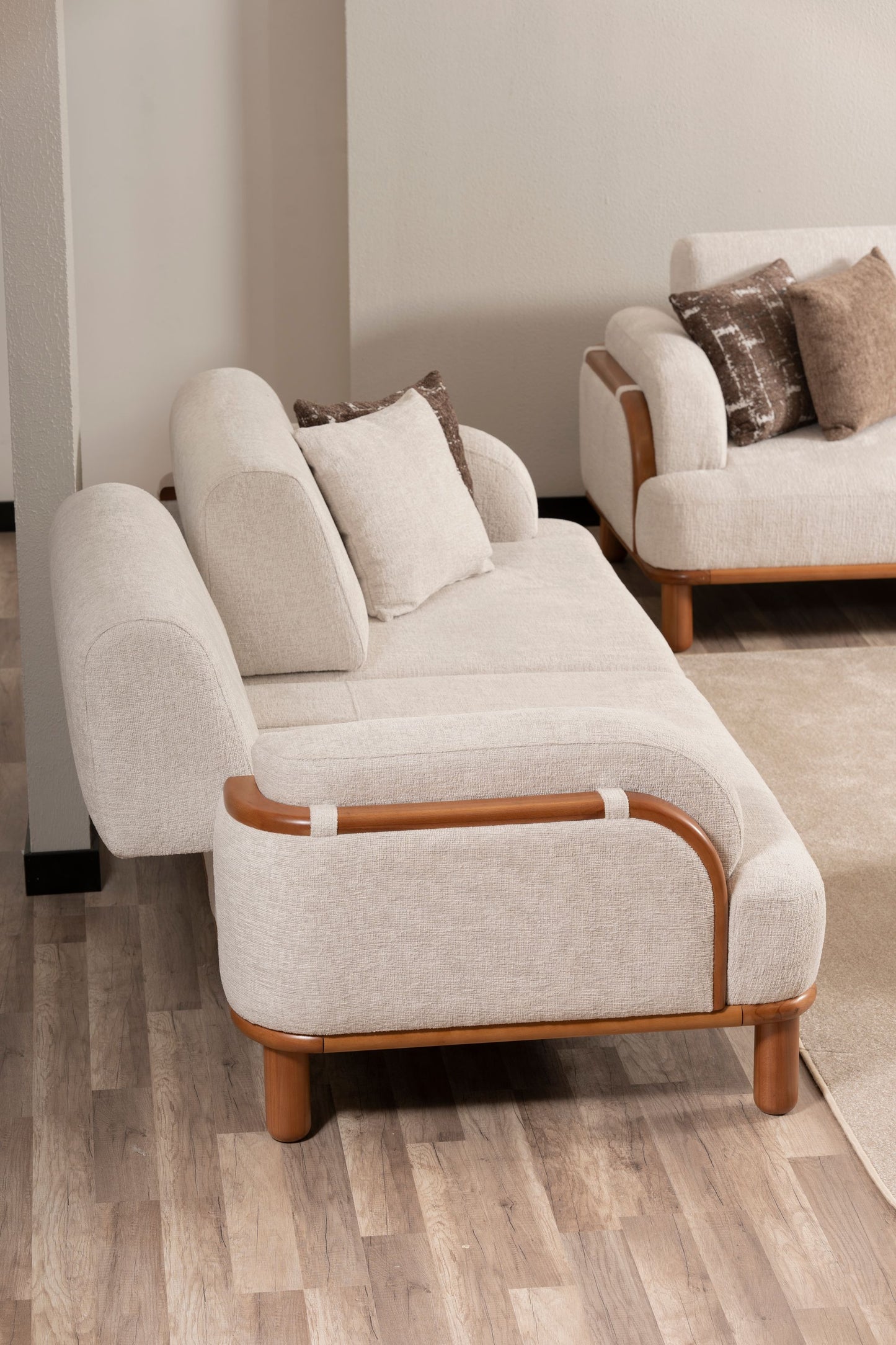 Sitzgruppe/Sofa Set - Wohnzimmergarnitur "Dianella" 3+3+1+1 - Weiß - Nobelaa