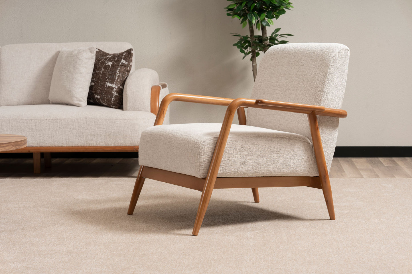 Sitzgruppe/Sofa Set - Wohnzimmergarnitur "Dianella" 3+3+1+1 - Weiß - Nobelaa