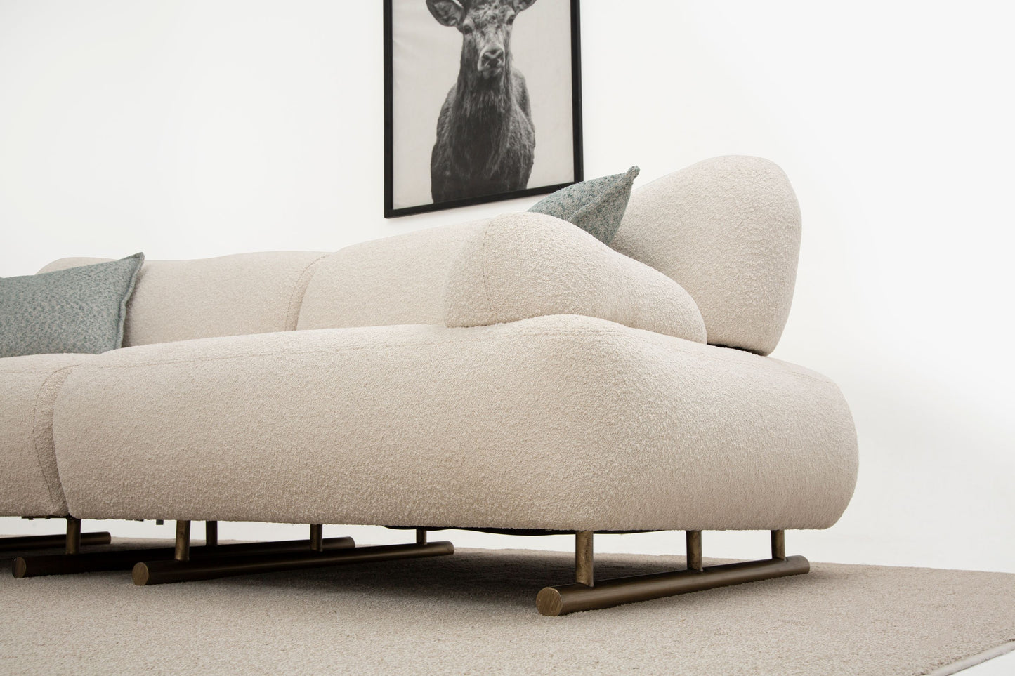Sitzgruppe/Sofa Set - Wohnzimmergarnitur "Foxglove" 3+2+1 - Hellblau/Beige - nobelaa