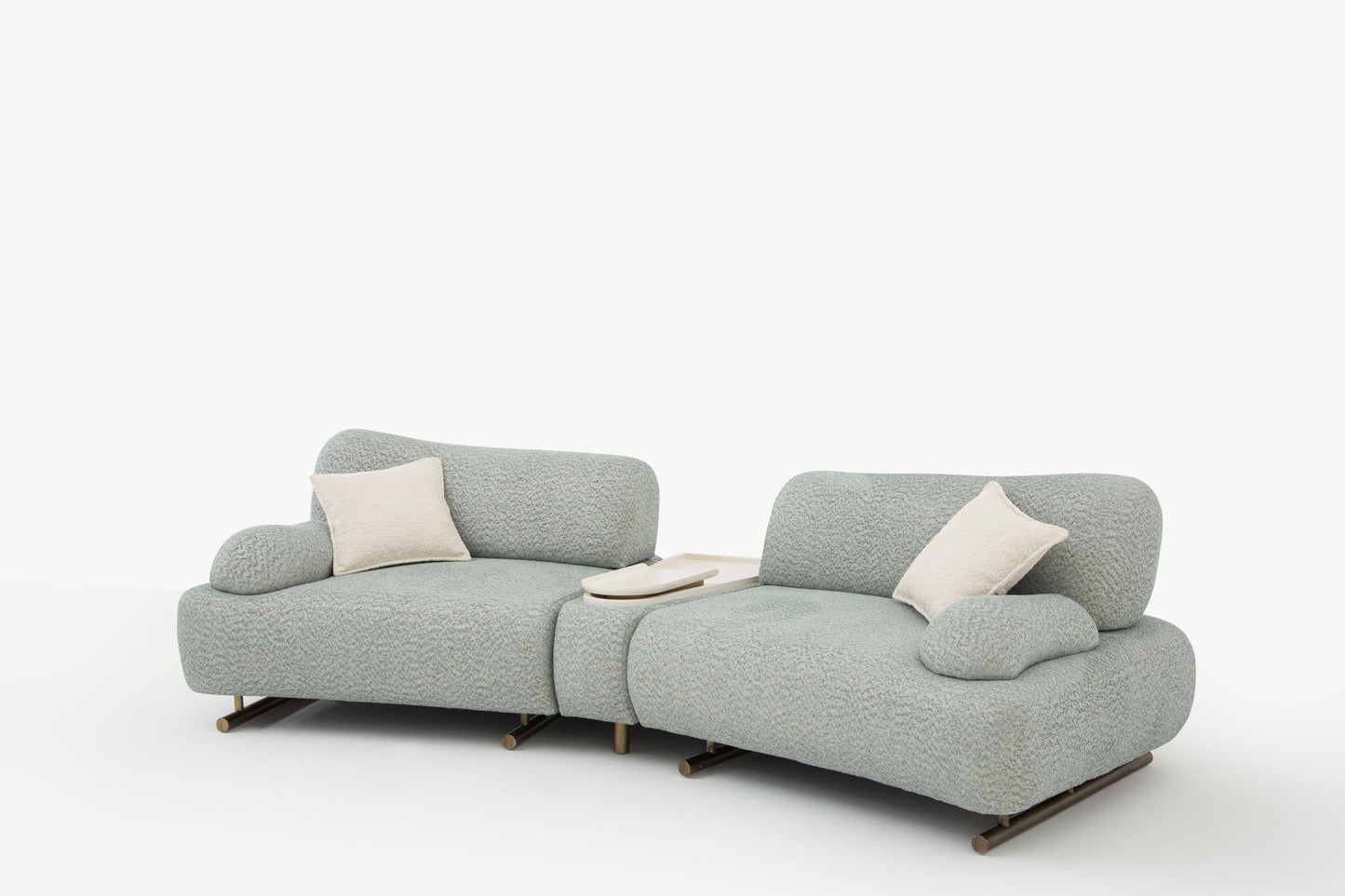 Sitzgruppe/Sofa Set - Wohnzimmergarnitur "Foxglove" 3+2+1 - Hellblau/Beige - nobelaa