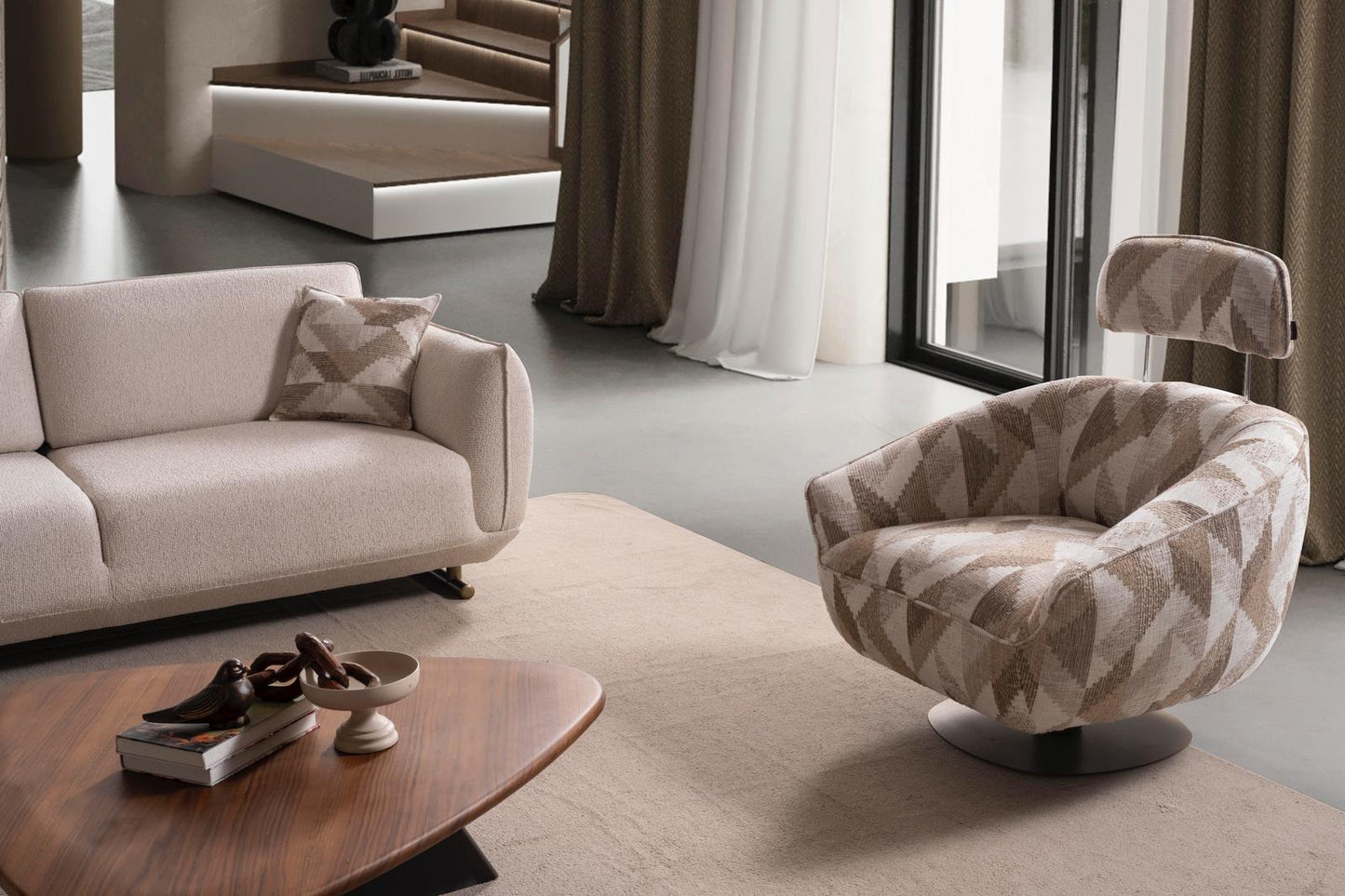 Sitzgruppe/Sofa Set - Wohnzimmergarnitur "Gladiola" 3+3+1 - Beige - Nobelaa