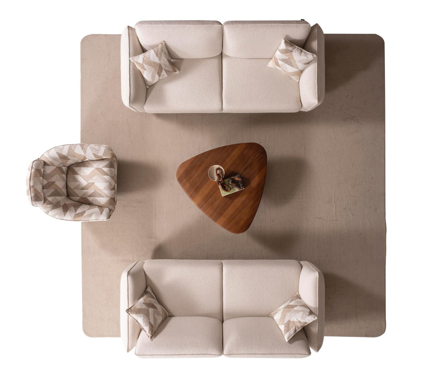 Sitzgruppe/Sofa Set - Wohnzimmergarnitur "Gladiola" 3+3+1 - Beige - Nobelaa