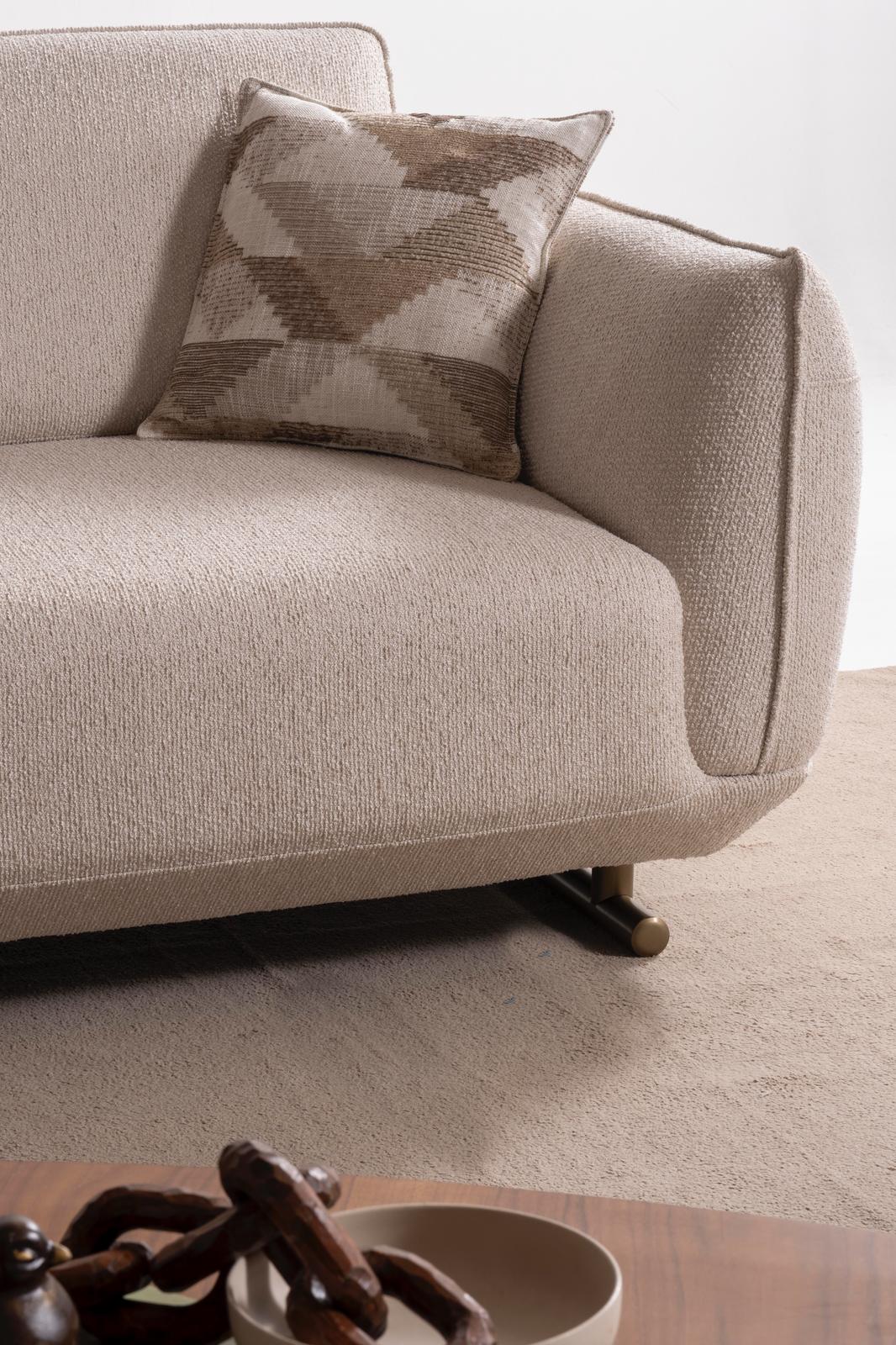 Sitzgruppe/Sofa Set - Wohnzimmergarnitur "Gladiola" 3+3+1 - Beige - Nobelaa