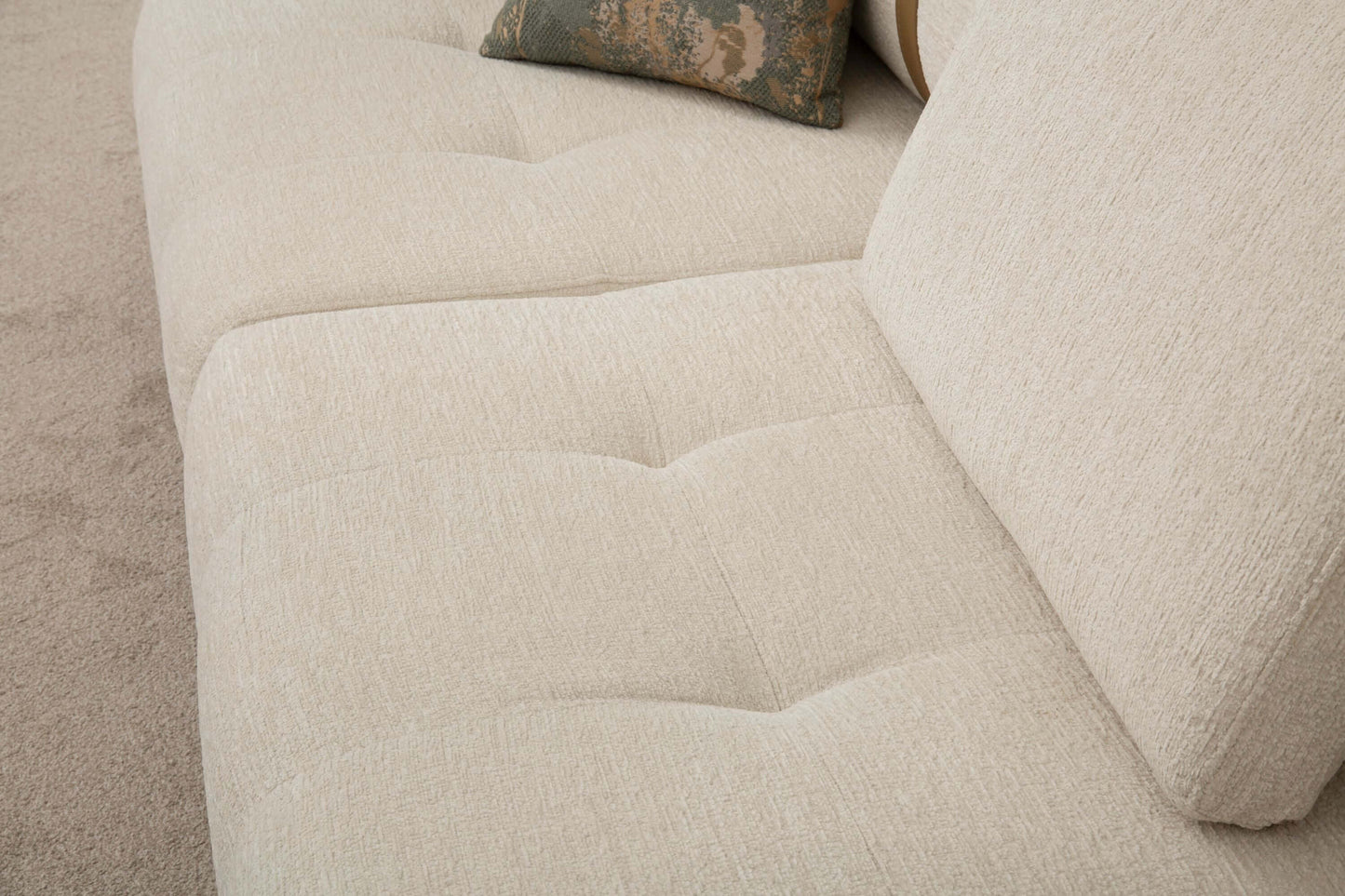 Sitzgruppe/Sofa Set - Wohnzimmergarnitur "Grevillea" 3+3+1 - Beige - Nobelaa
