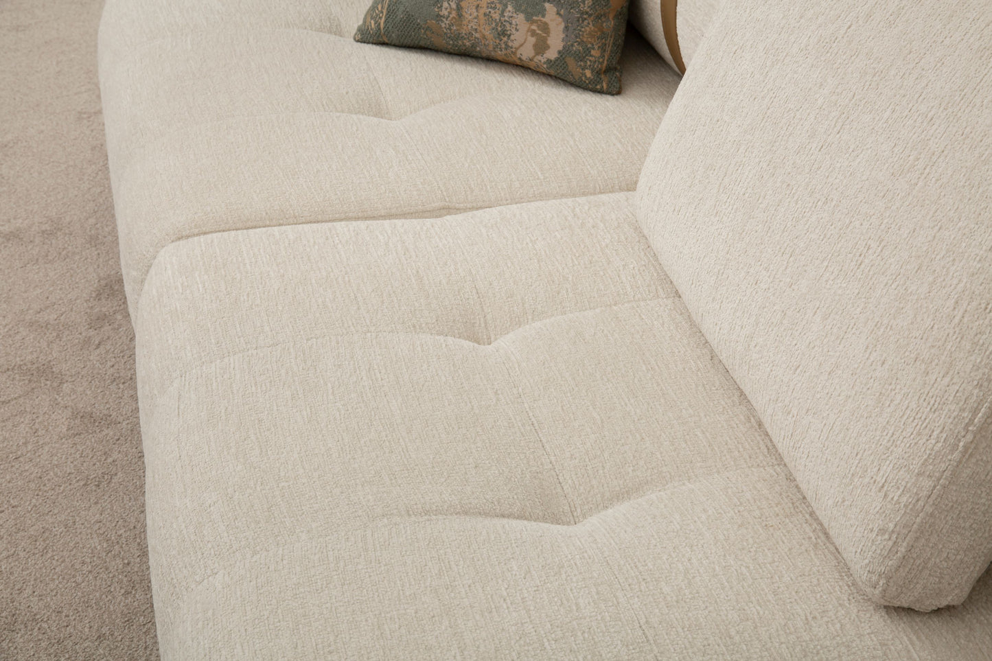 Sitzgruppe/Sofa Set - Wohnzimmergarnitur "Grevillea" 3+3+1 - Beige - Nobelaa