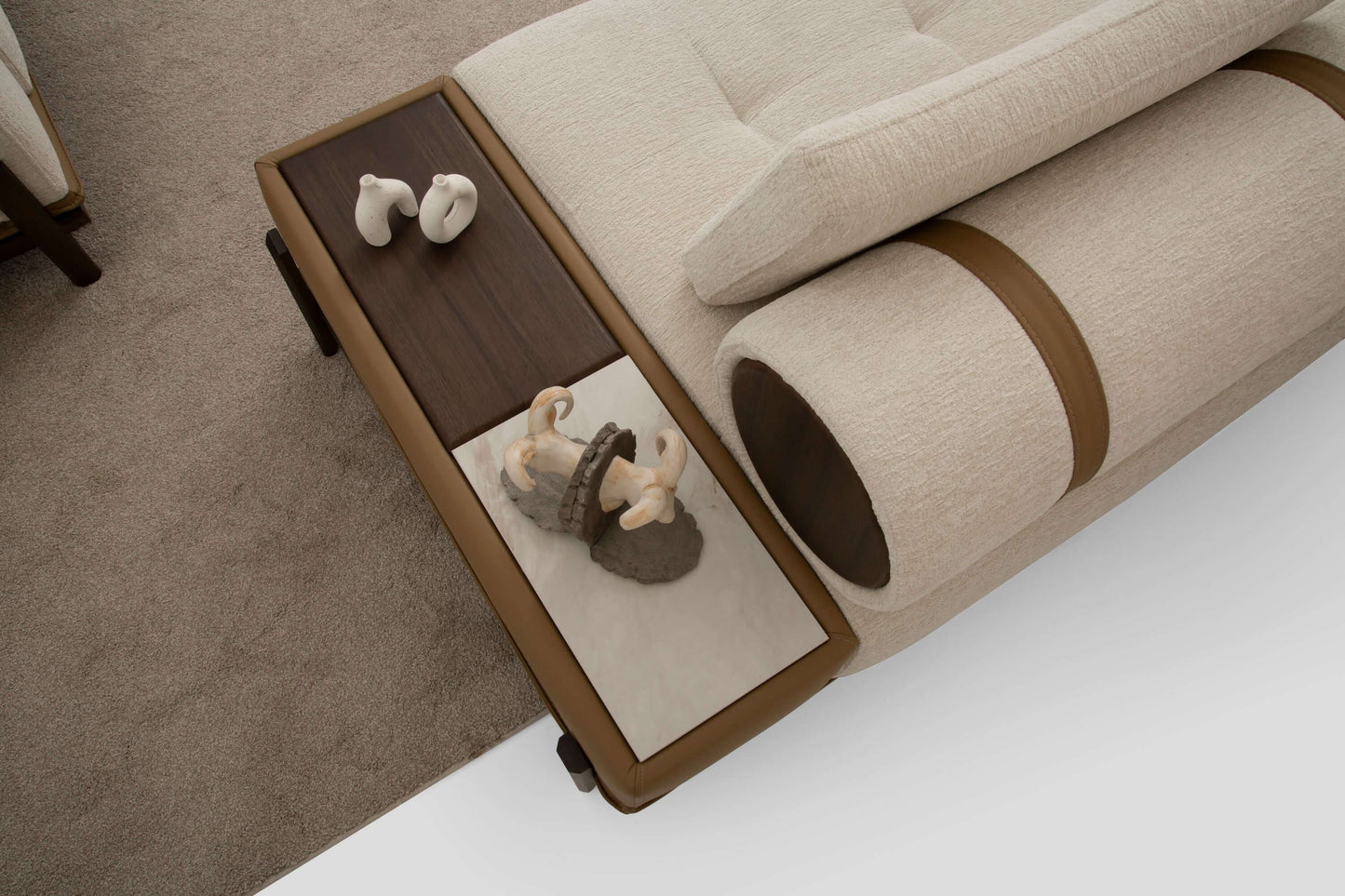 Sitzgruppe/Sofa Set - Wohnzimmergarnitur "Grevillea" 3+3+1 - Beige - Nobelaa