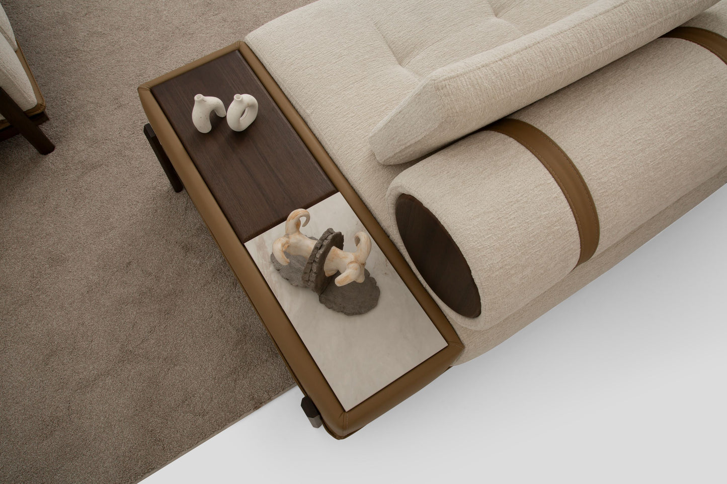 Sitzgruppe/Sofa Set - Wohnzimmergarnitur "Grevillea" 3+3+1 - Beige - Nobelaa