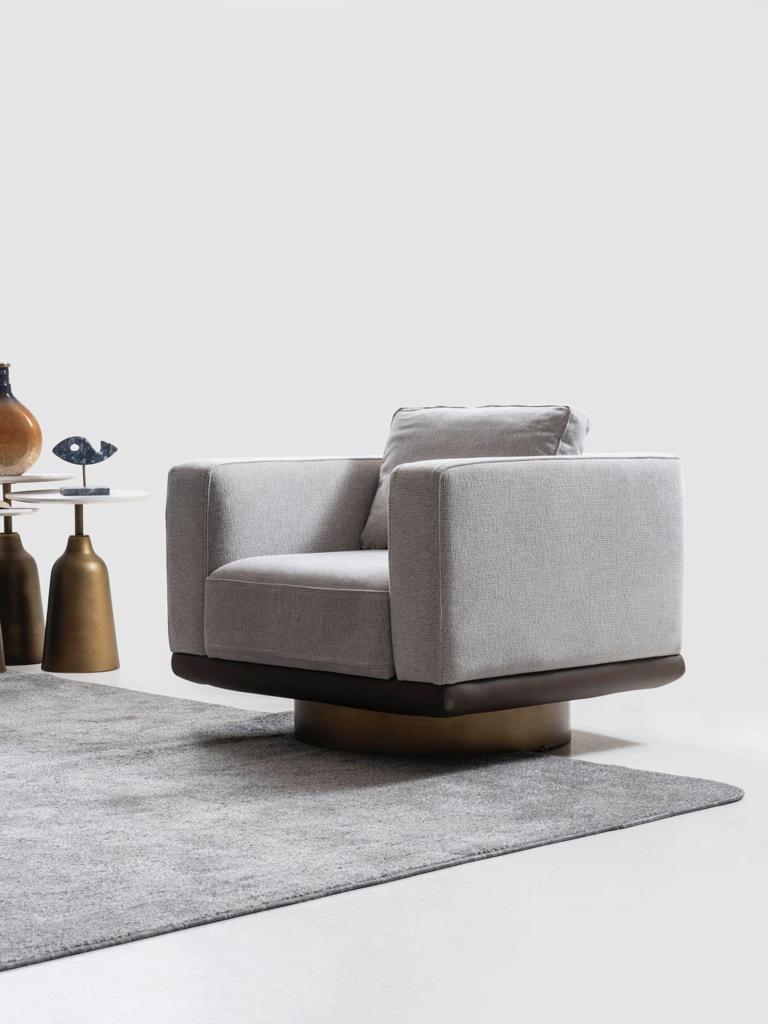 Sitzgruppe/Sofa Set - Wohnzimmergarnitur "Ixora" 3+2+1 - Grau - Nobelaa