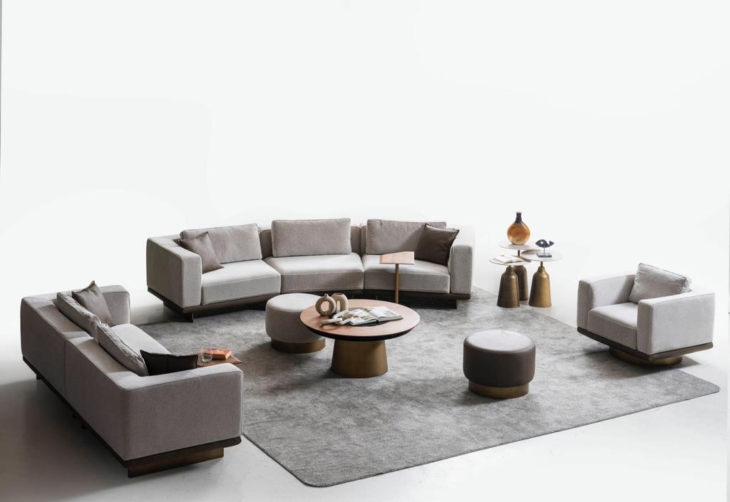Sitzgruppe/Sofa Set - Wohnzimmergarnitur "Ixora" 3+2+1 - Grau - Nobelaa