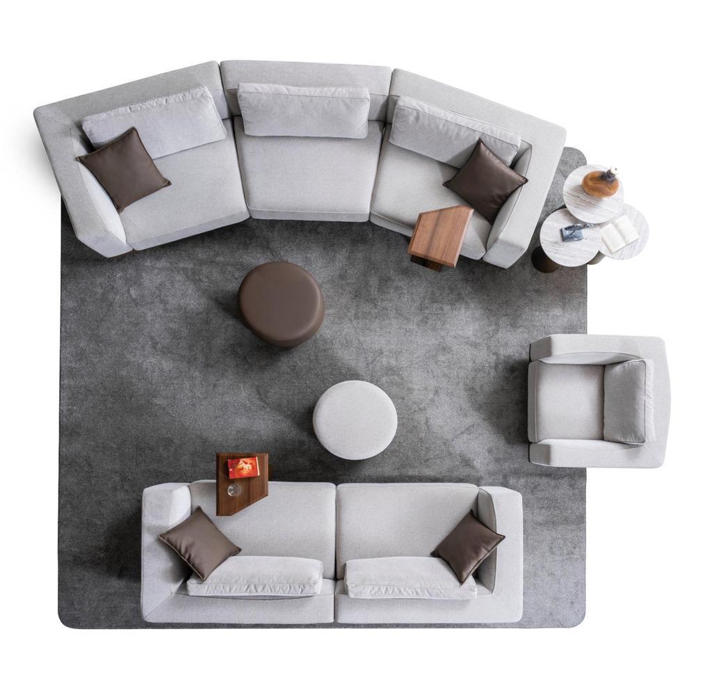 Sitzgruppe/Sofa Set - Wohnzimmergarnitur "Ixora" 3+2+1 - Grau - Nobelaa