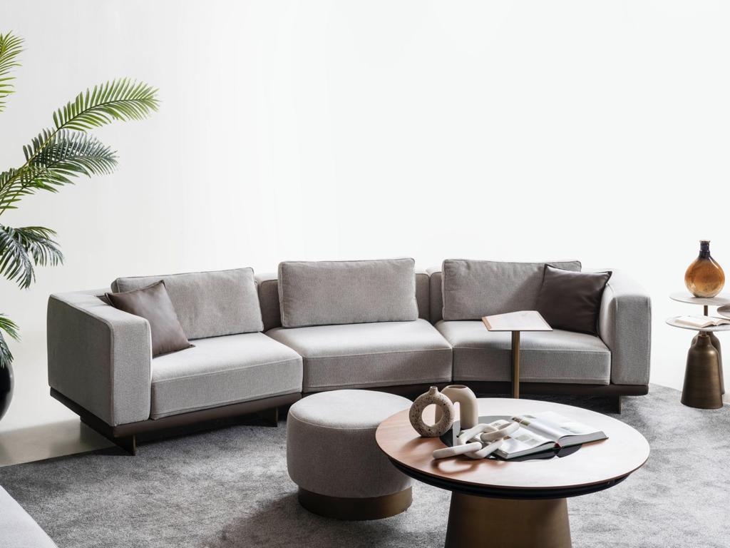 Sitzgruppe/Sofa Set - Wohnzimmergarnitur "Ixora" 3+2+1 - Grau - Nobelaa
