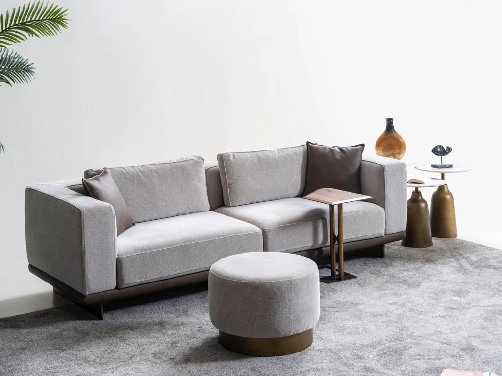 Sitzgruppe/Sofa Set - Wohnzimmergarnitur "Ixora" 3+2+1 - Grau - Nobelaa