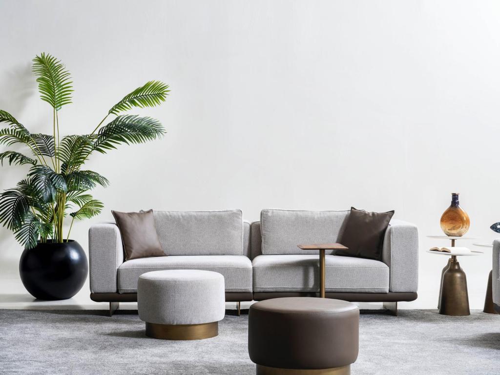 Sitzgruppe/Sofa Set - Wohnzimmergarnitur "Ixora" 3+2+1 - Grau - Nobelaa